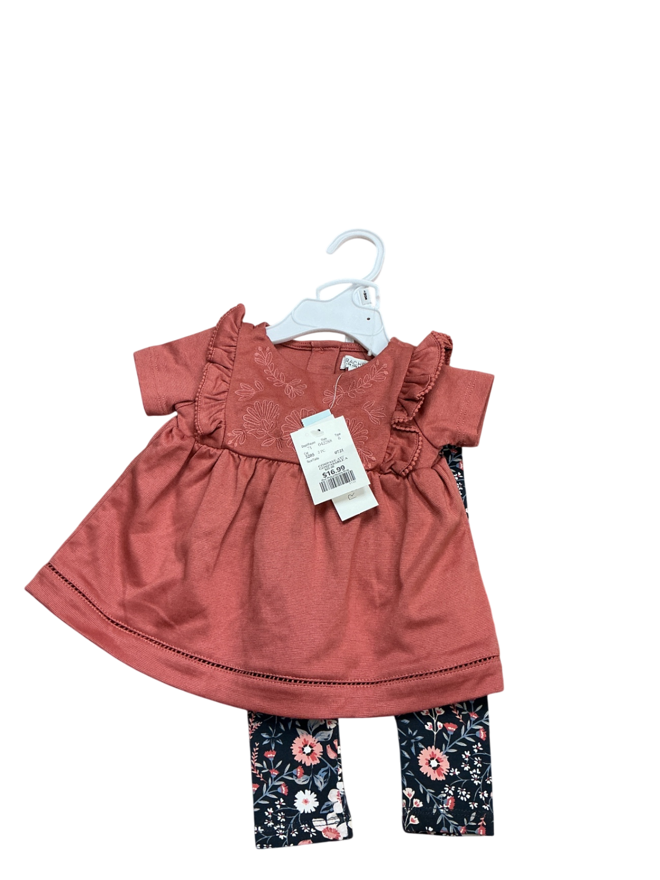 RACHEL ZOE Baby Dress and Pants 0-3M Coral and Navy