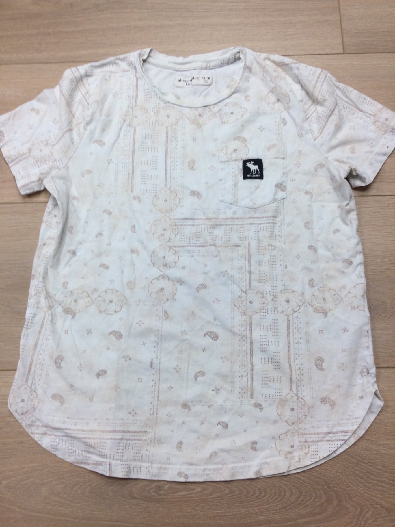 Abercrombie Shirt 15/16 White with flowers