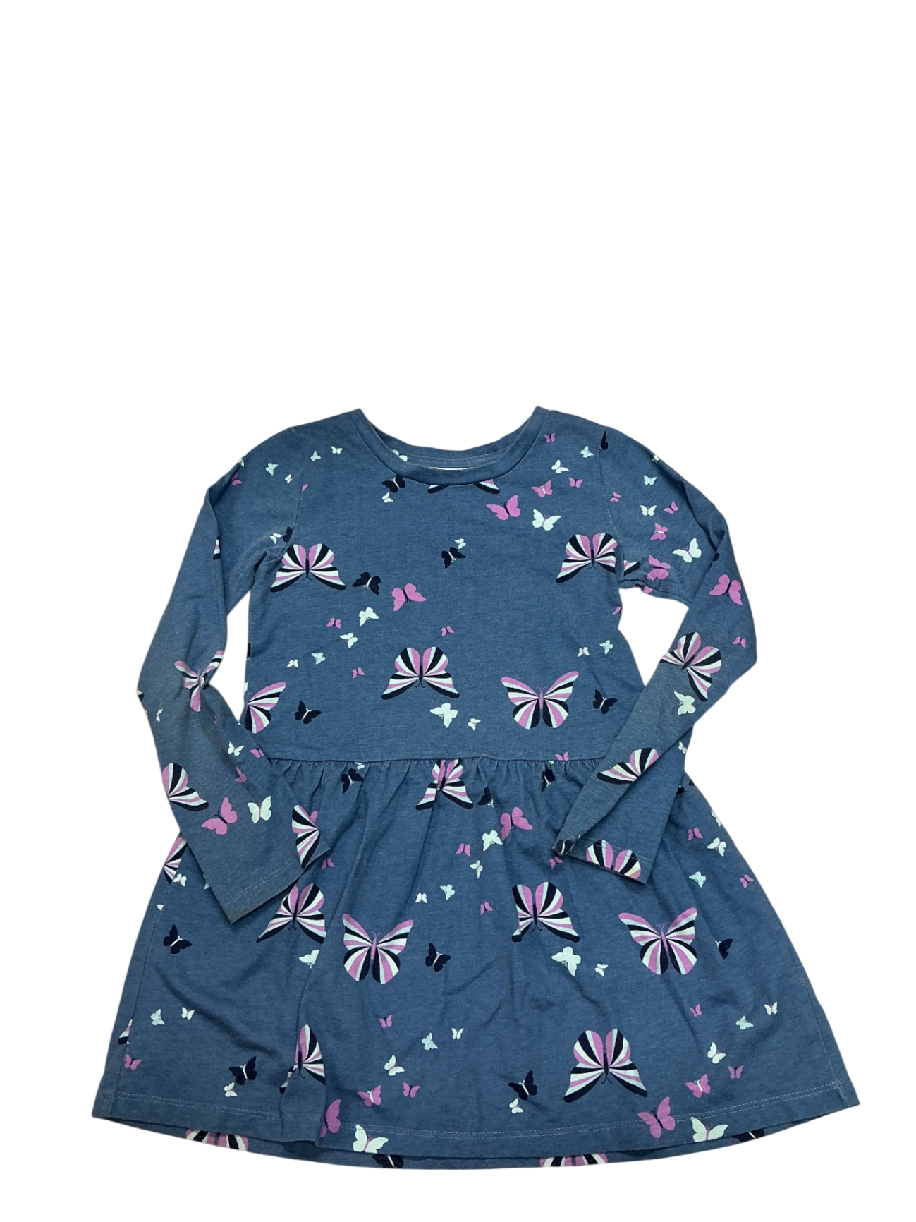 Pekkle Dress 8 Blue with butterflies