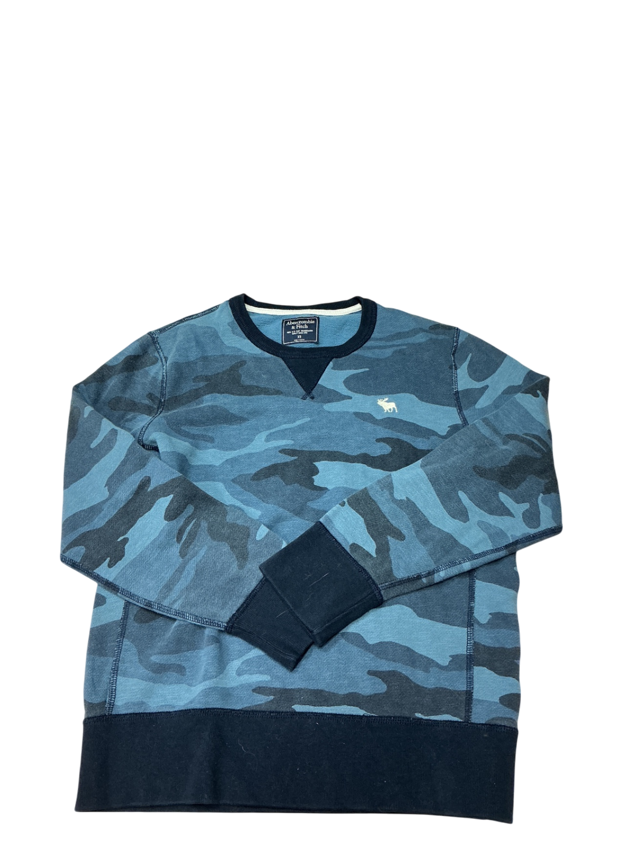 Abercrombie & Fitch Sweatshirt Men’s XS Blue camouflage pattern