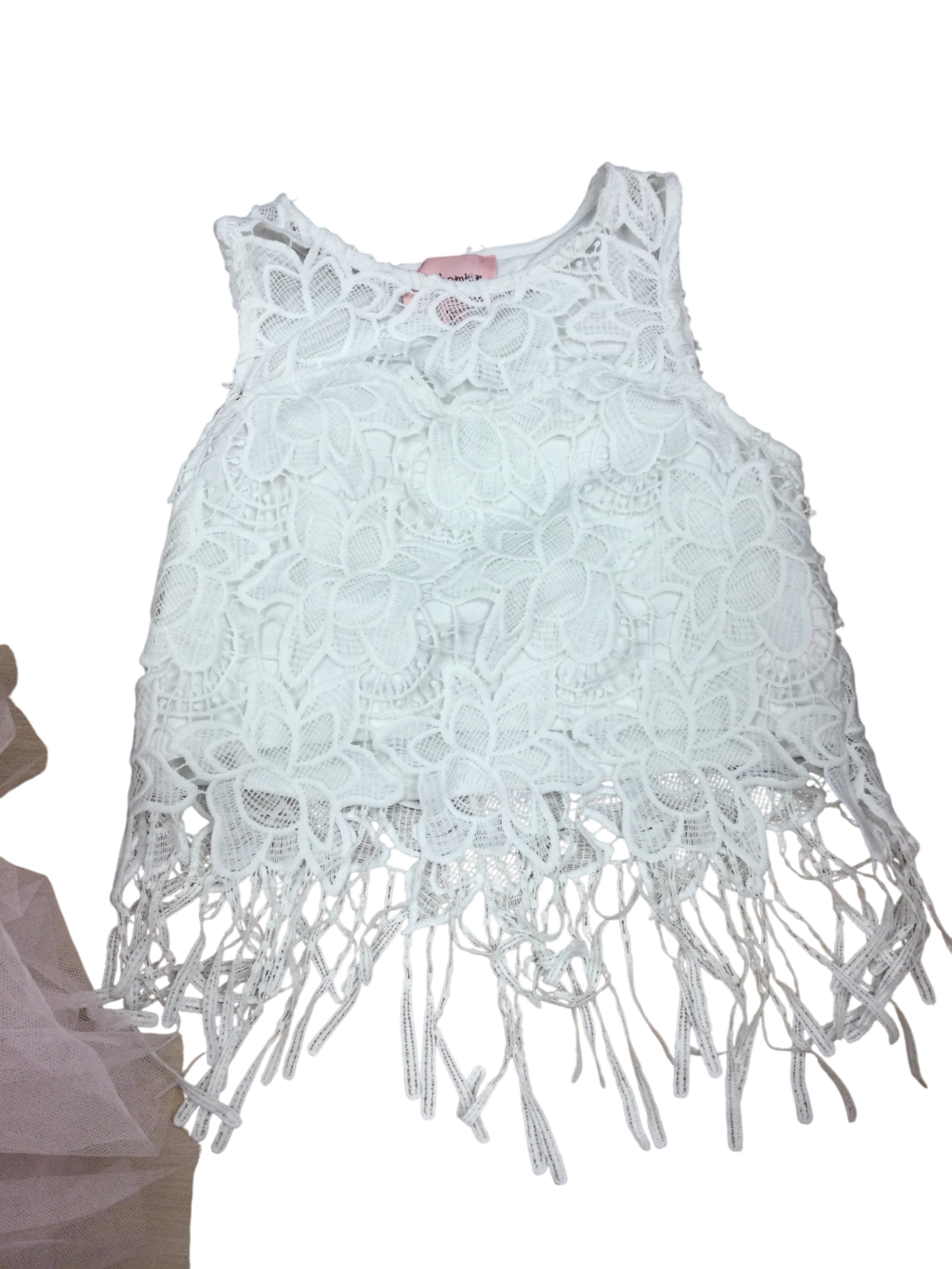 Bohemian Tank Top Size 2 Womens White