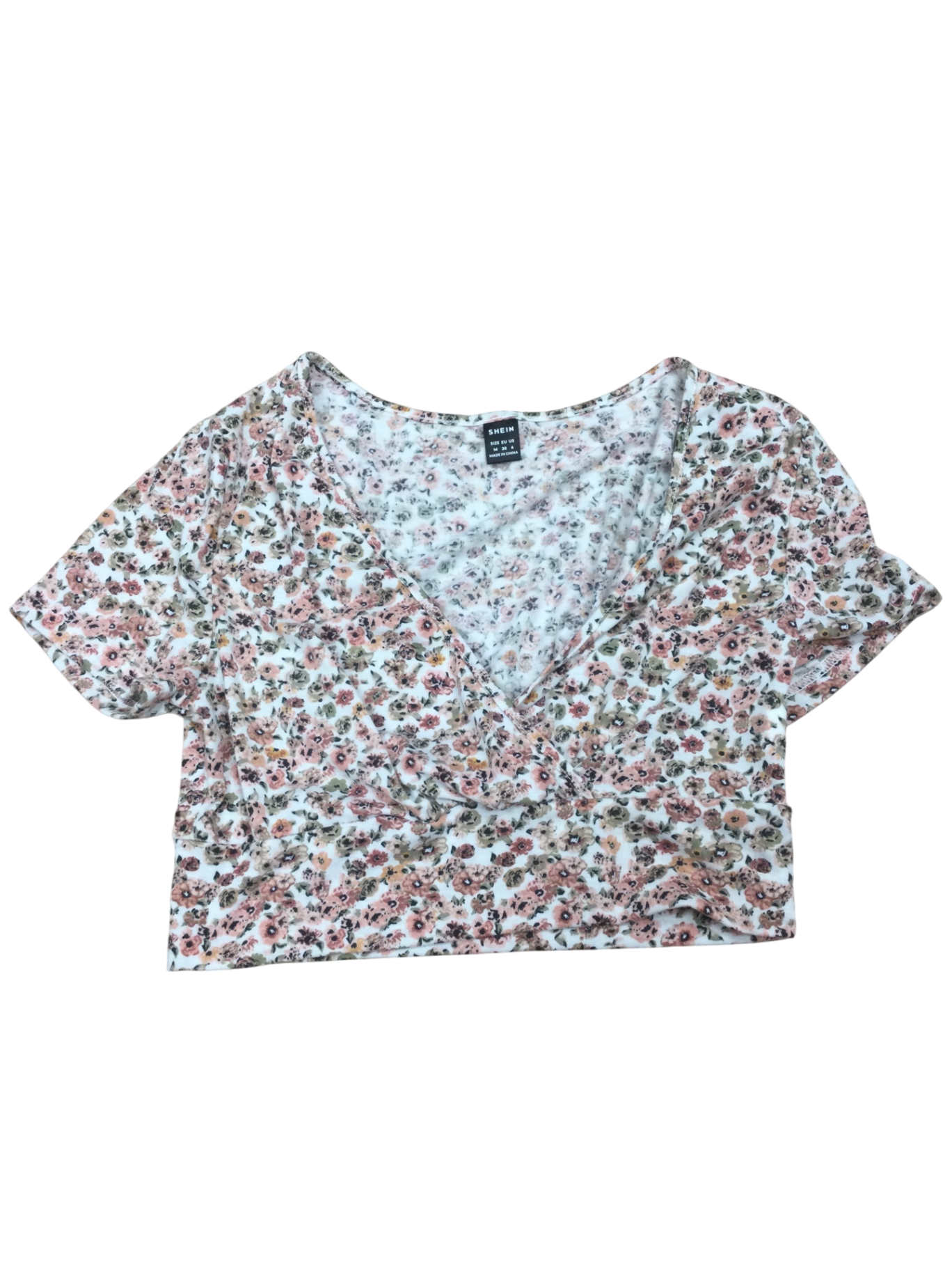 SHEIN Wrap Tshirt Women's Medium Multicolor