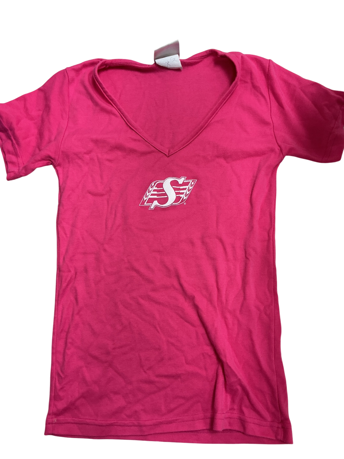 Saskatchewan Roughridgers Vneck T-Shirt Womens xs Pink