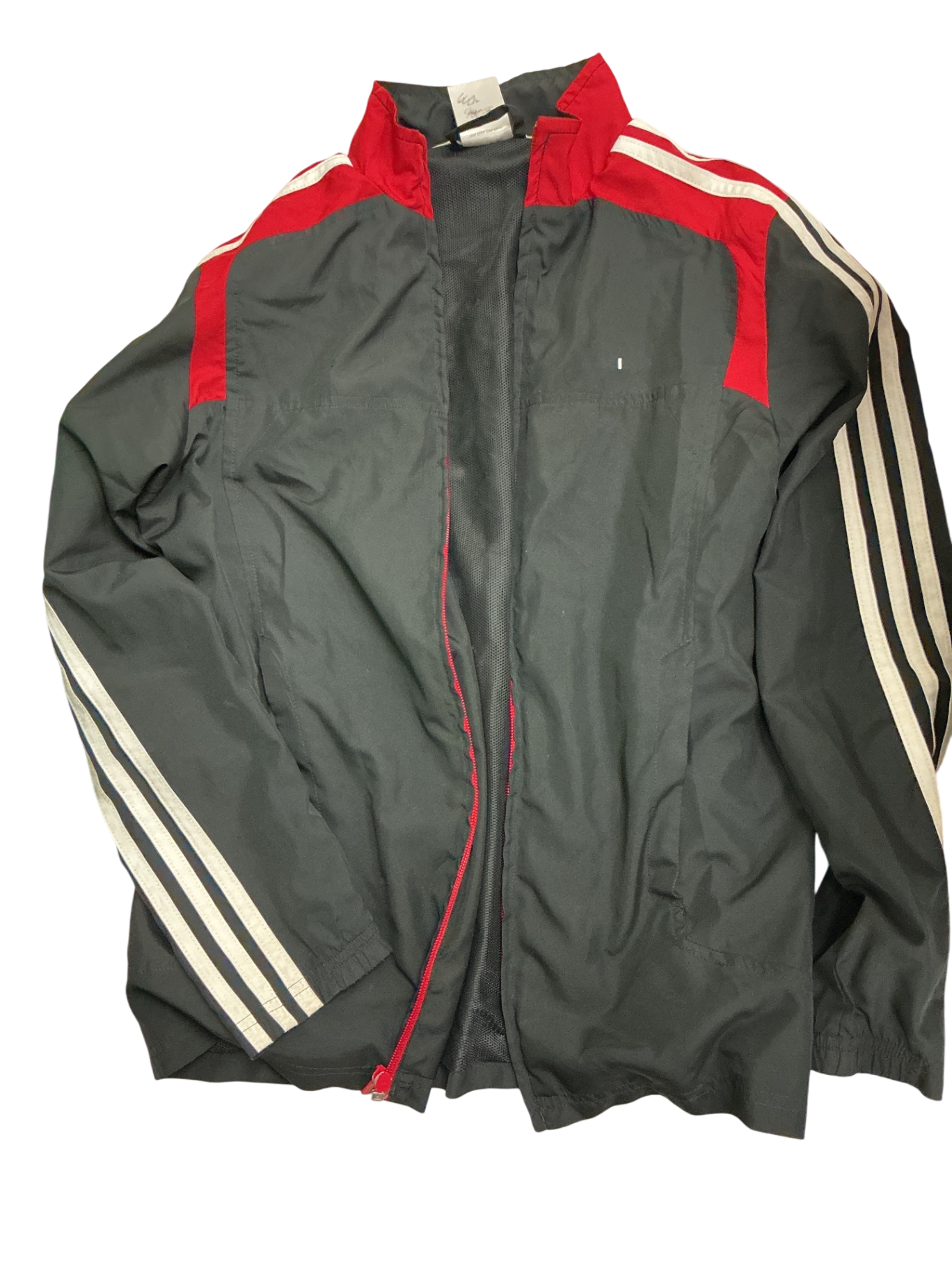 Adidas Jacket 13-14Y Black with red and white accents