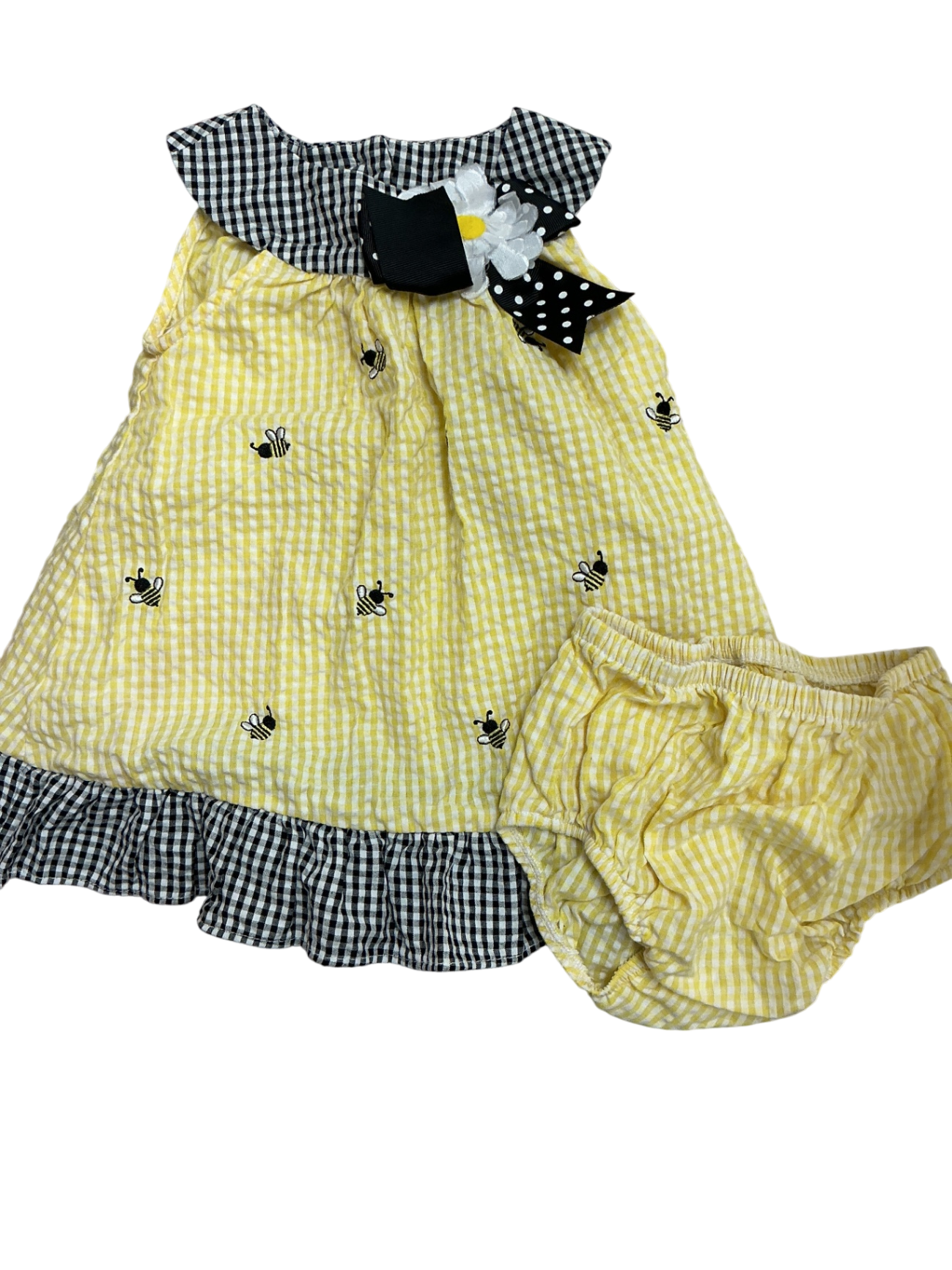 Rare Editions Baby Dress and Pants 12M Yellow