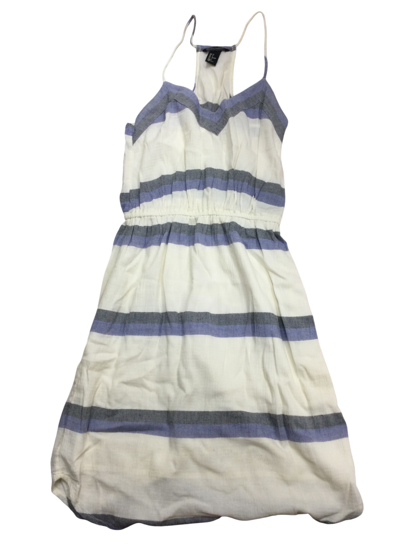 H&M Dress Women XS Cream with blue stripes