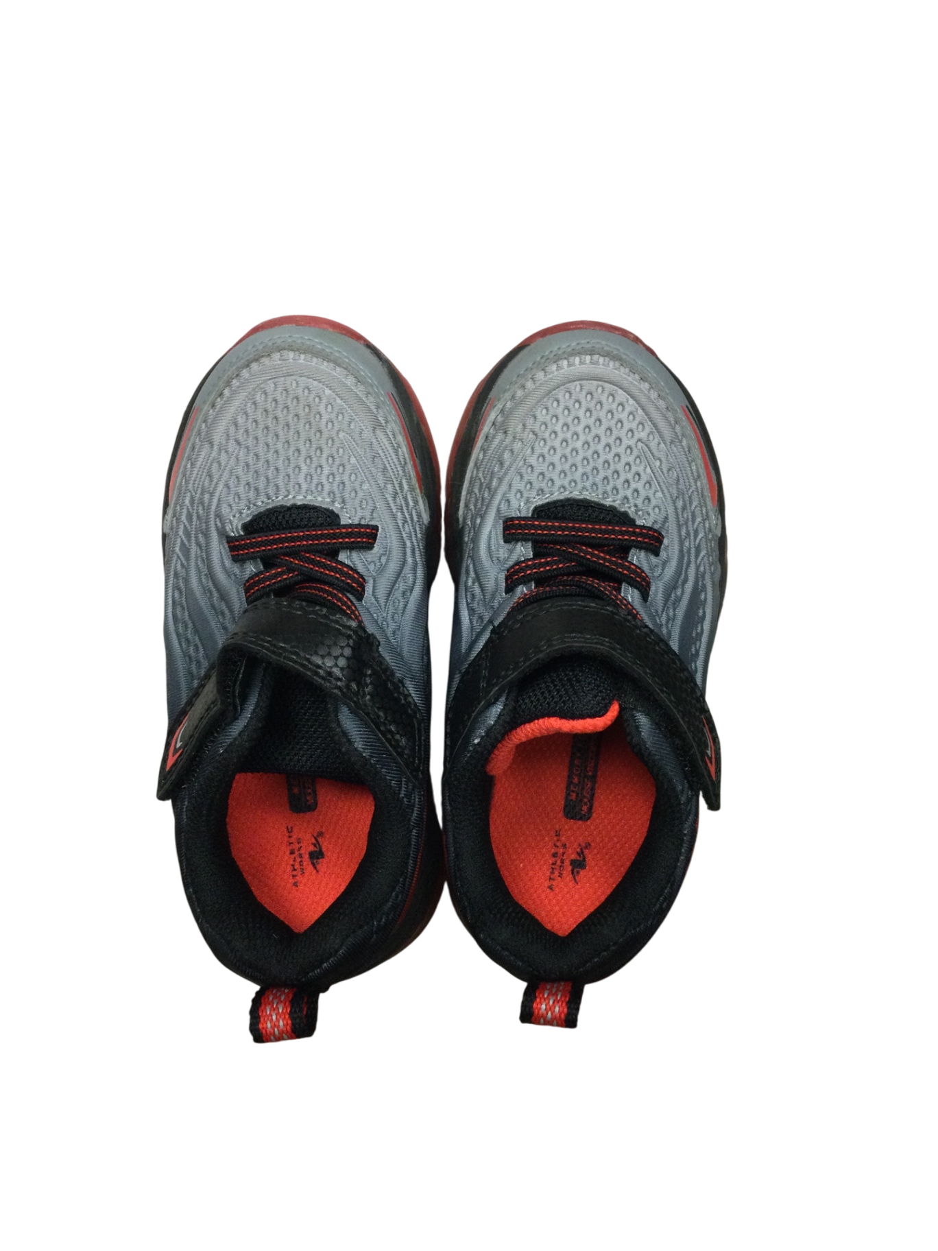 Athletic works Light Up shoes Gray and Black with Red Accents 8C