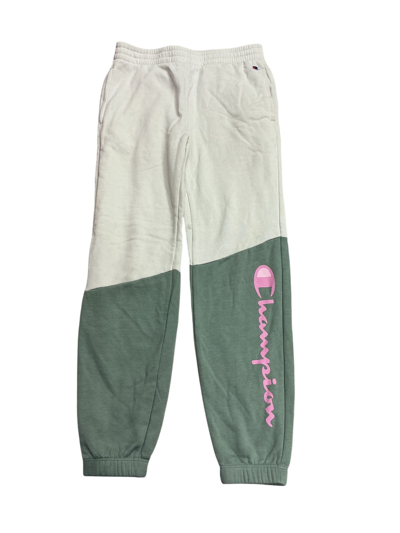 Champion Sweatpants 10-12Y Cream and Green