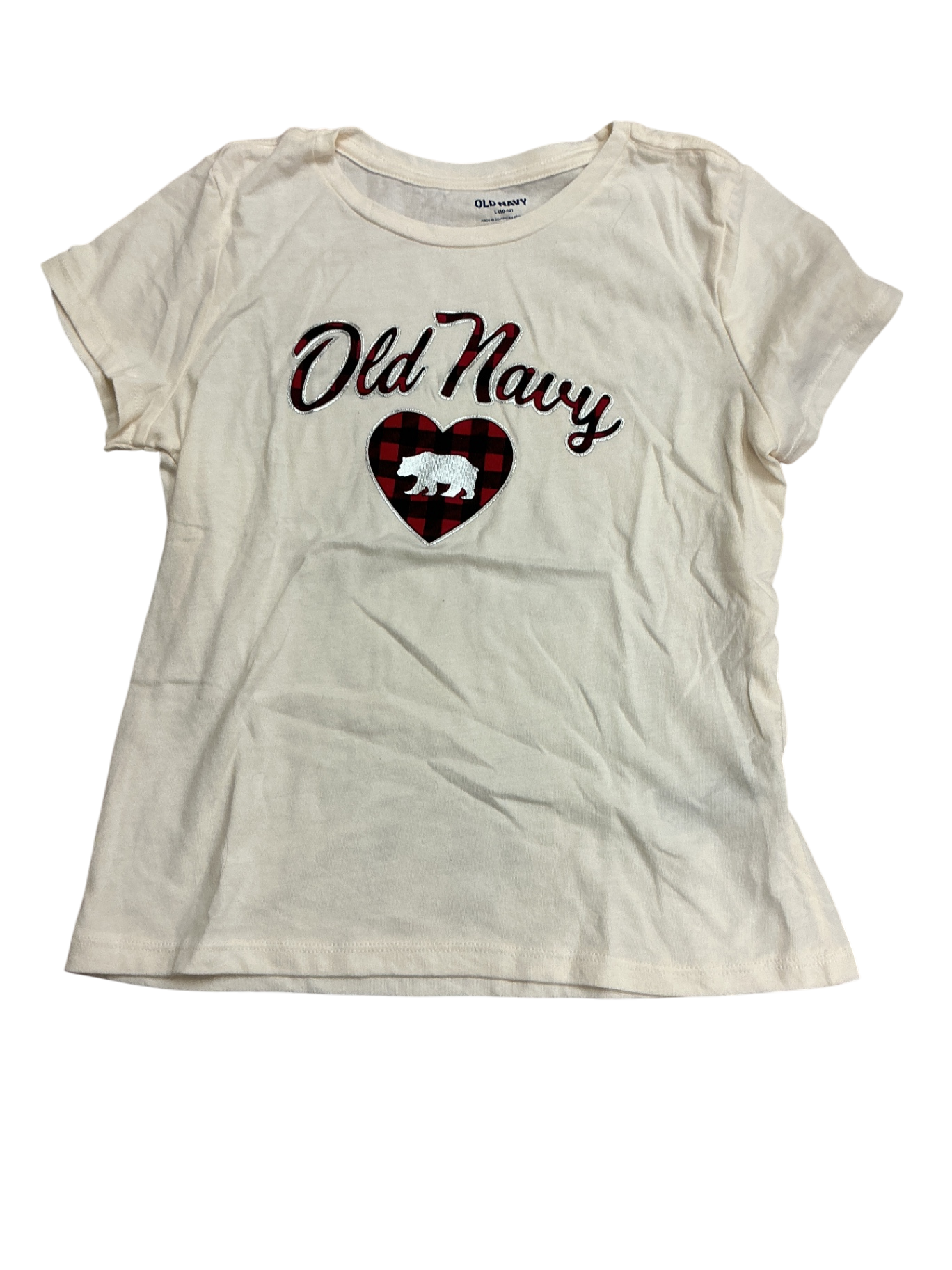 Old Navy T-Shirt 10-12Y Cream/Off-white