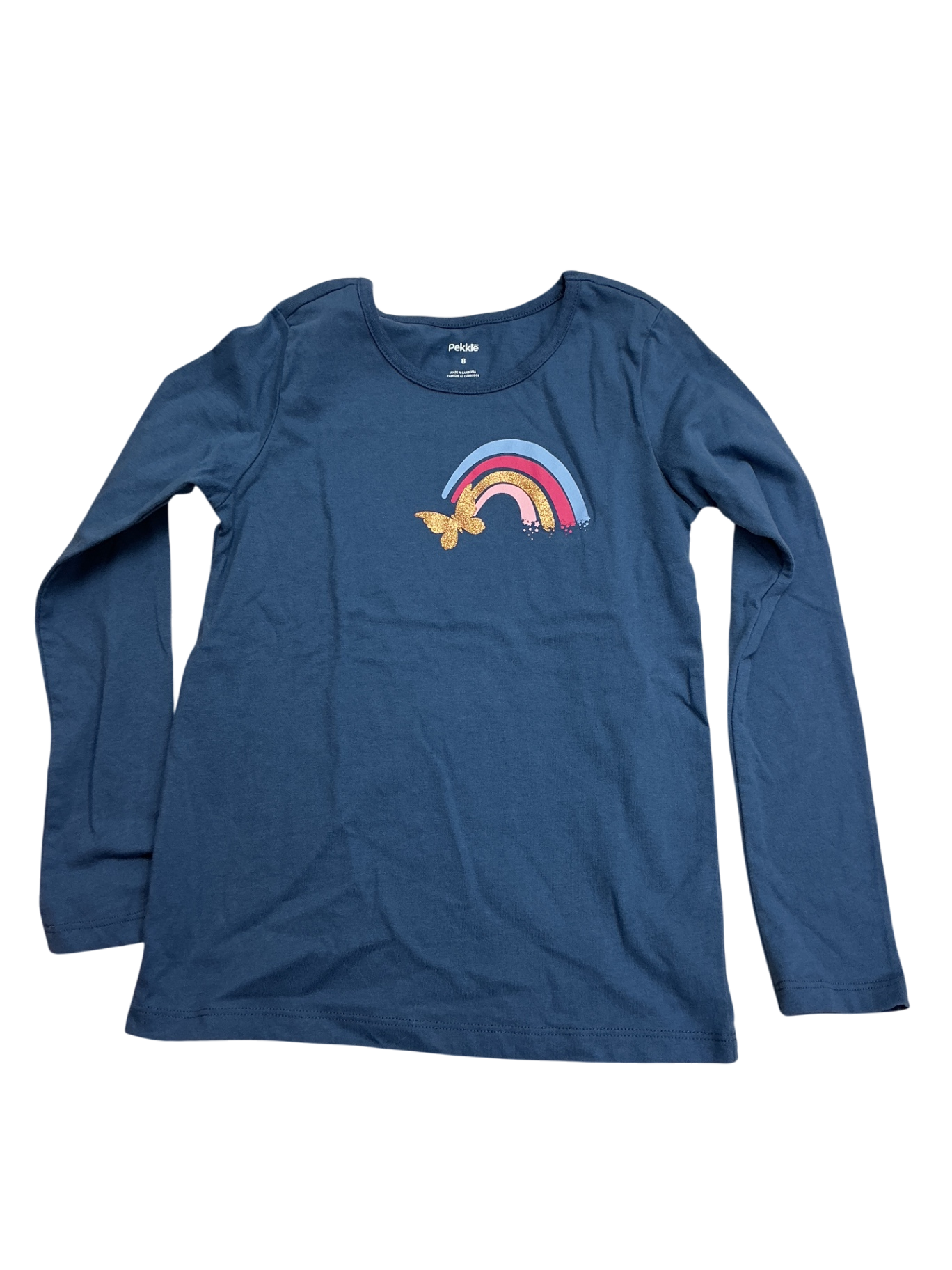 Pekkle Longsleeve 8Y Blue Rainbow