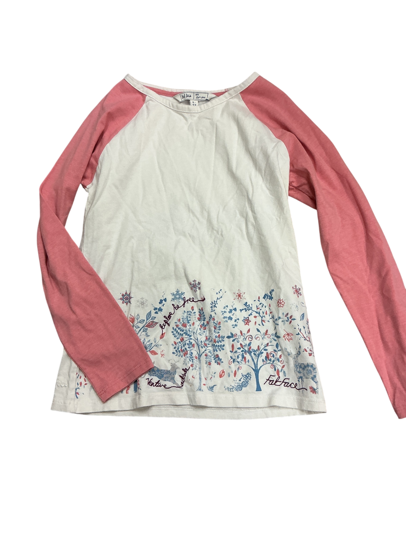 Fat Face Longsleeve 8-9Y White and Pink