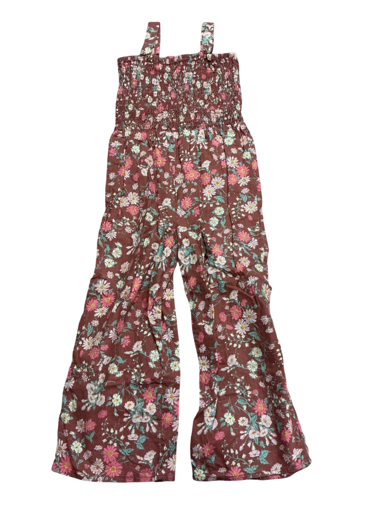 OshKosh Jumpsuit 8Y Brown with floral