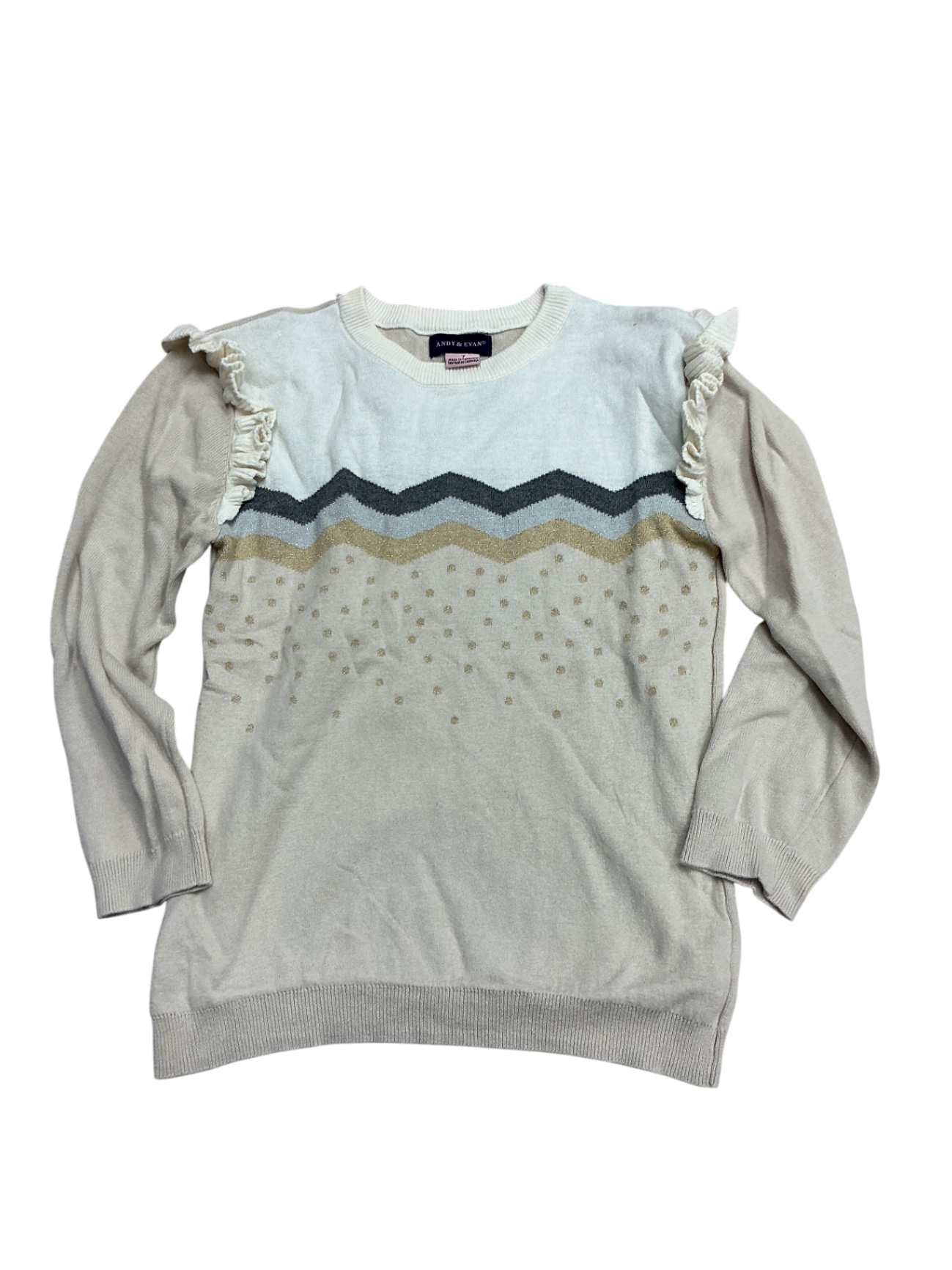 Andy & Evan Sweater 7Y Cream and beige