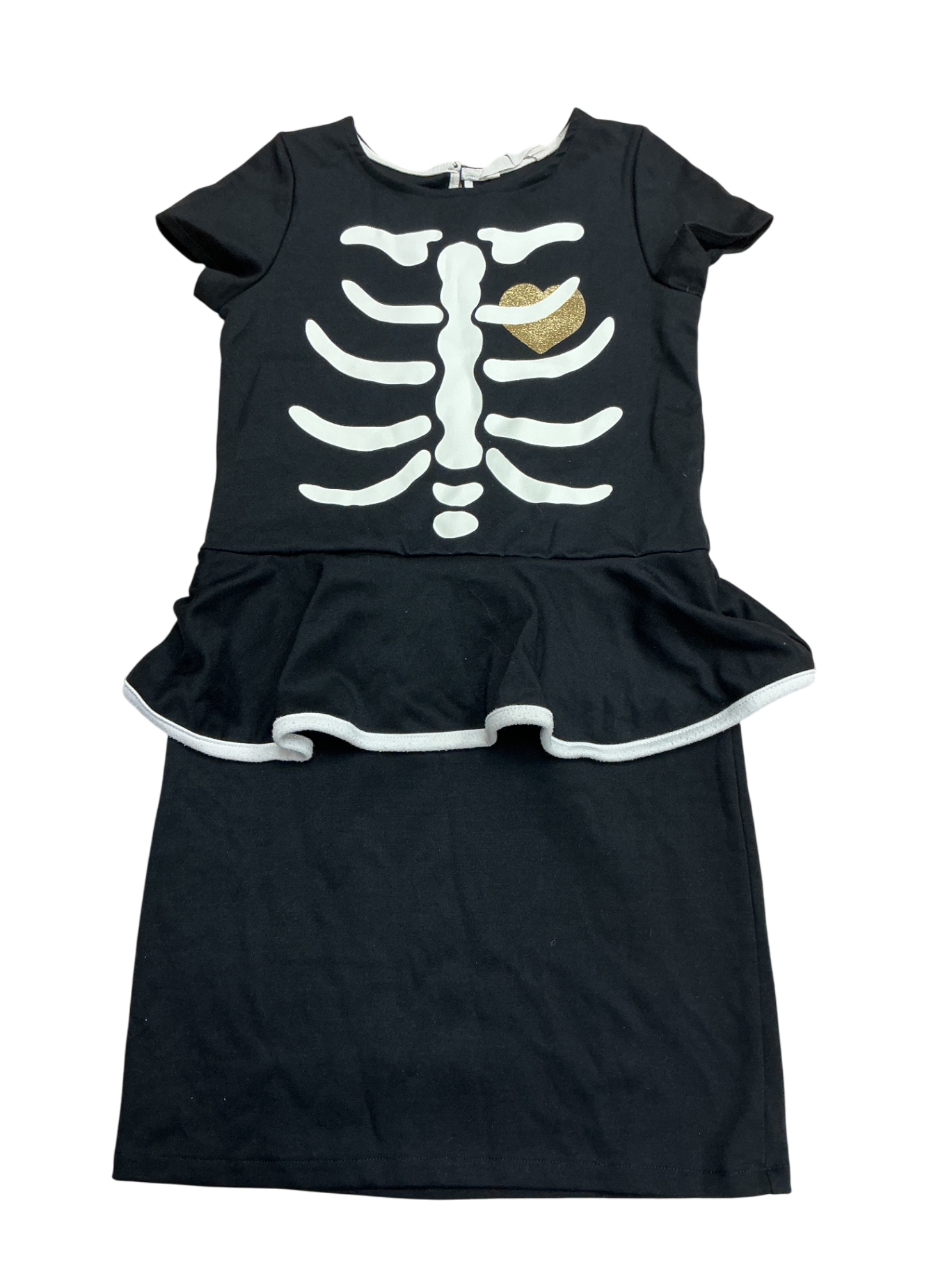 H&M Dress 8-10Y Black and White Skeleton Halloween