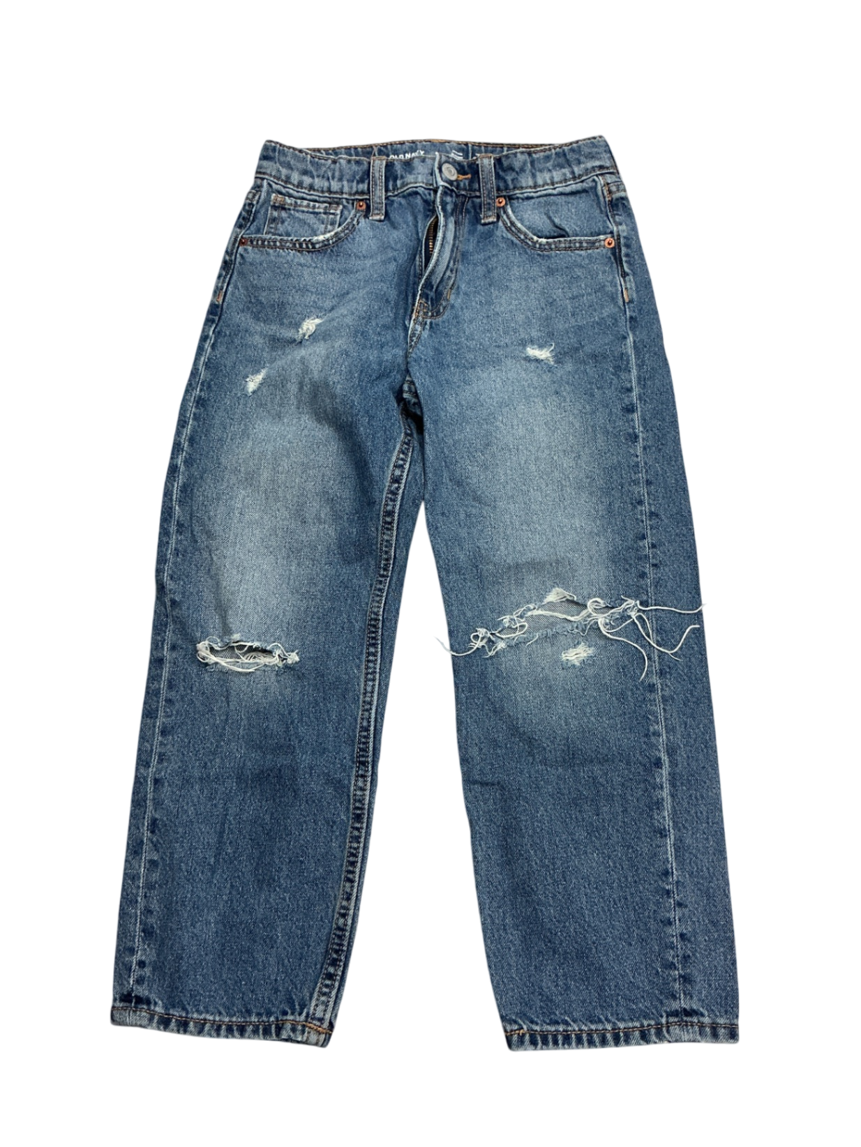 Old Navy Barrel Jeans 8Y Blue Ripped