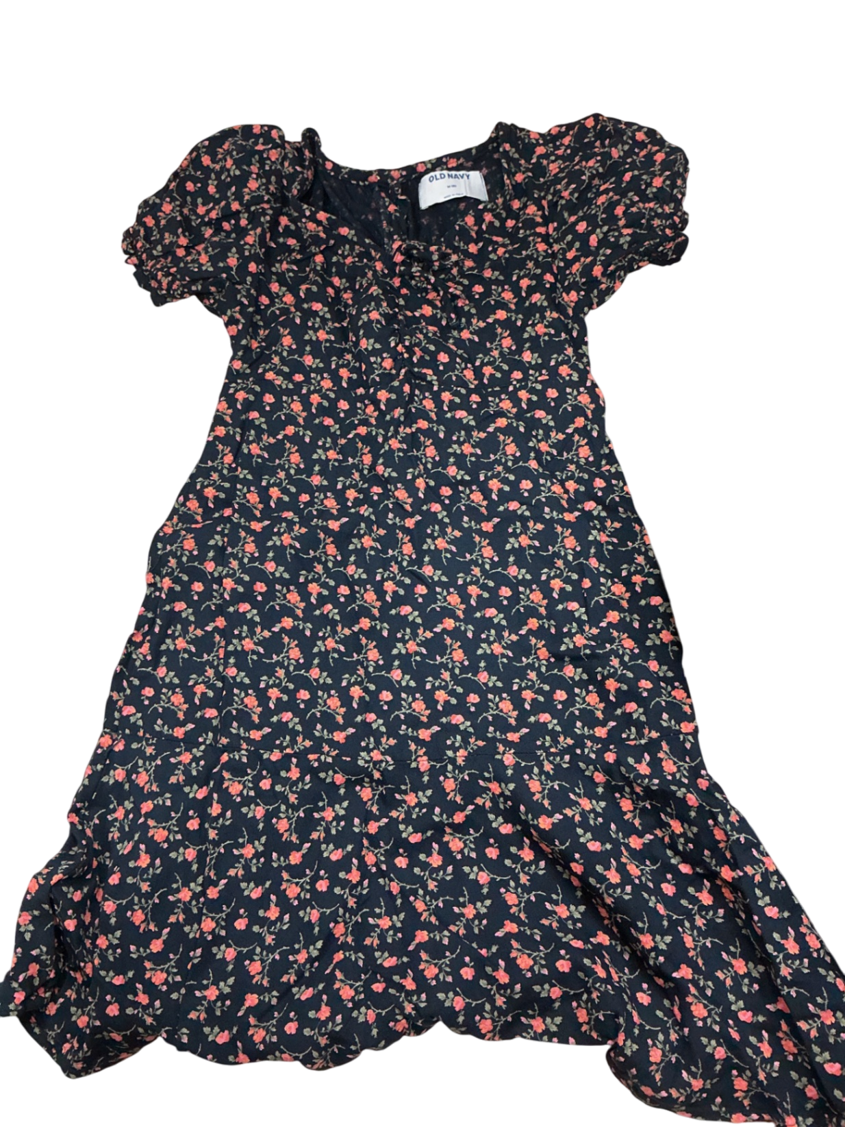 Old Navy Dress 8Y Black with floral pattern