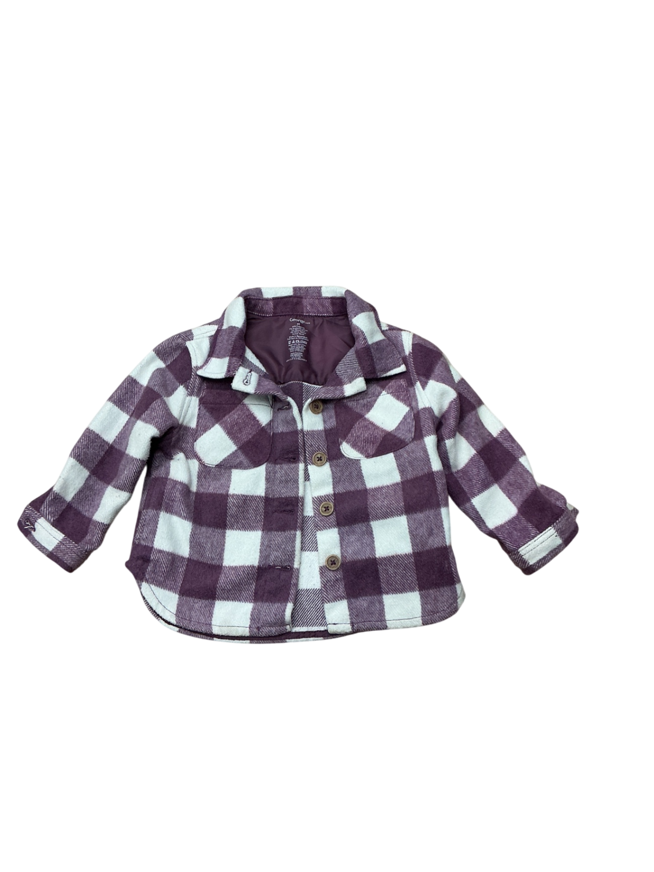George Fall Jacket 4T Purple and white
