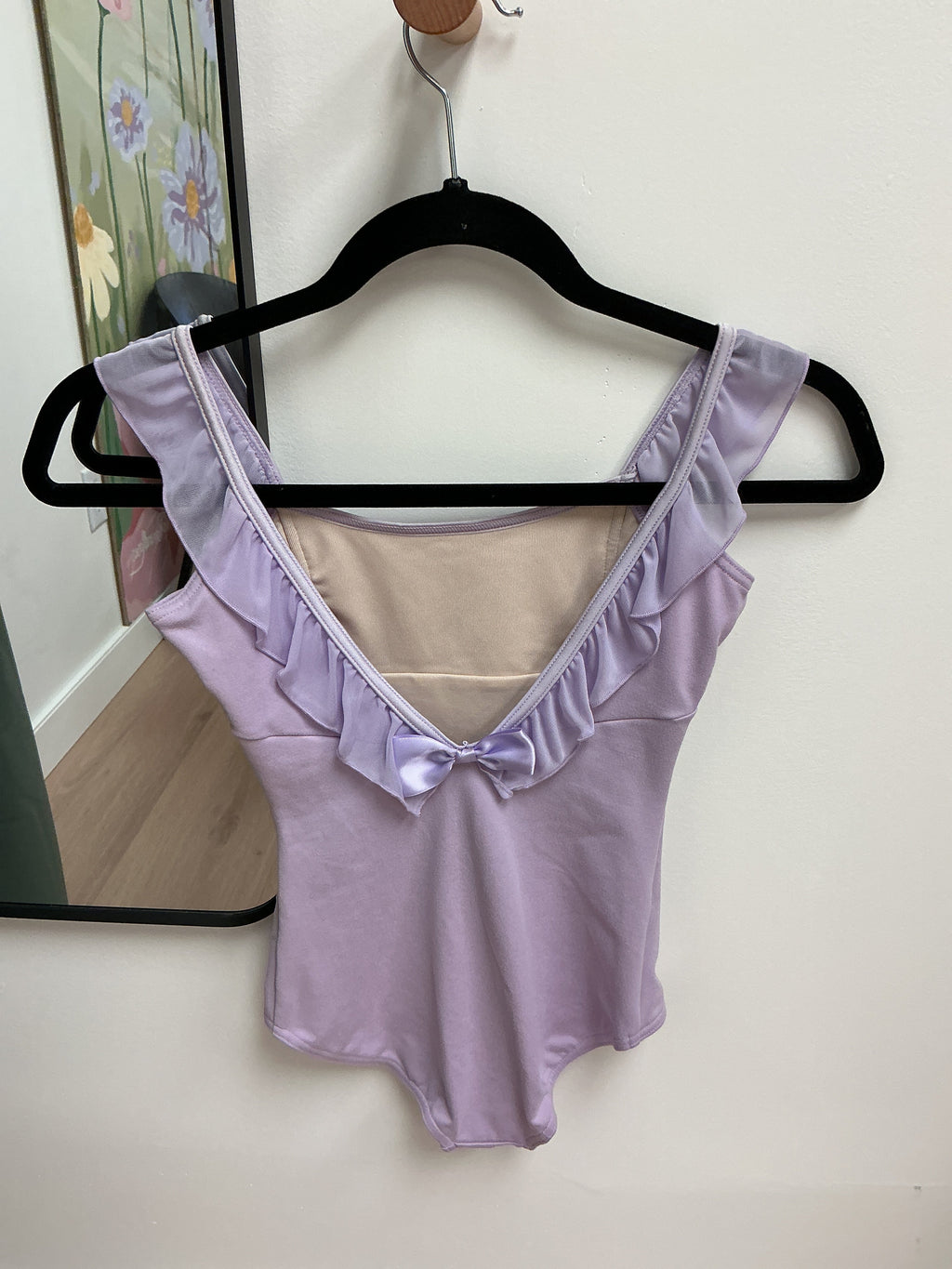 Capezio purple bow dance bodysuit size medium