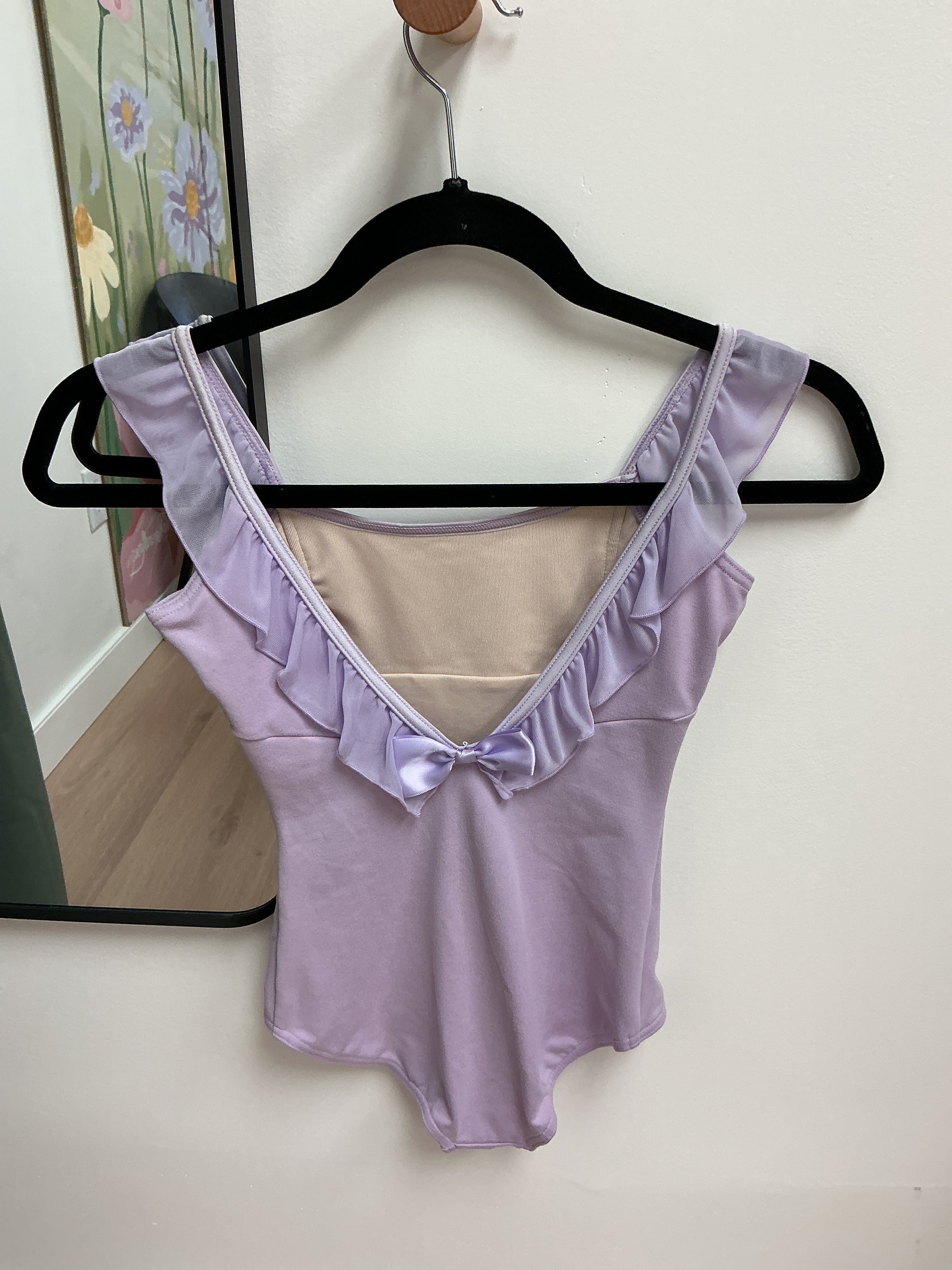 Capezio purple bow dance bodysuit size medium