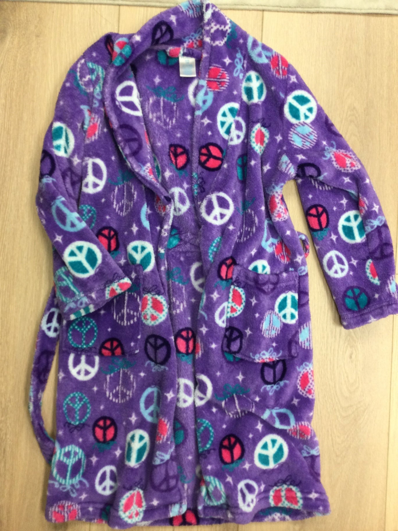 Childrens Place purple peace bathrobe 7-8Y