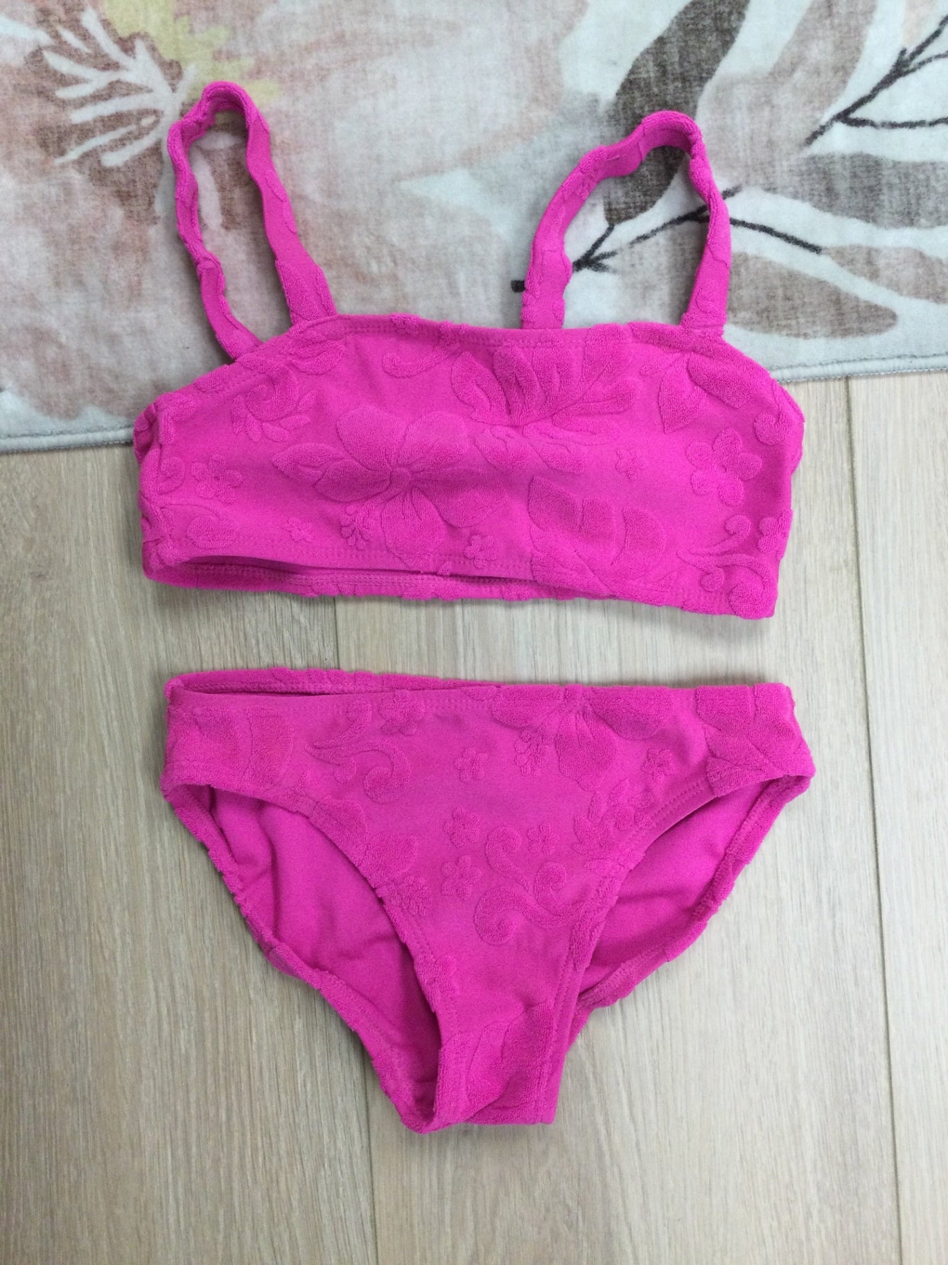George pink fuzzy swimsuit 10-12Y