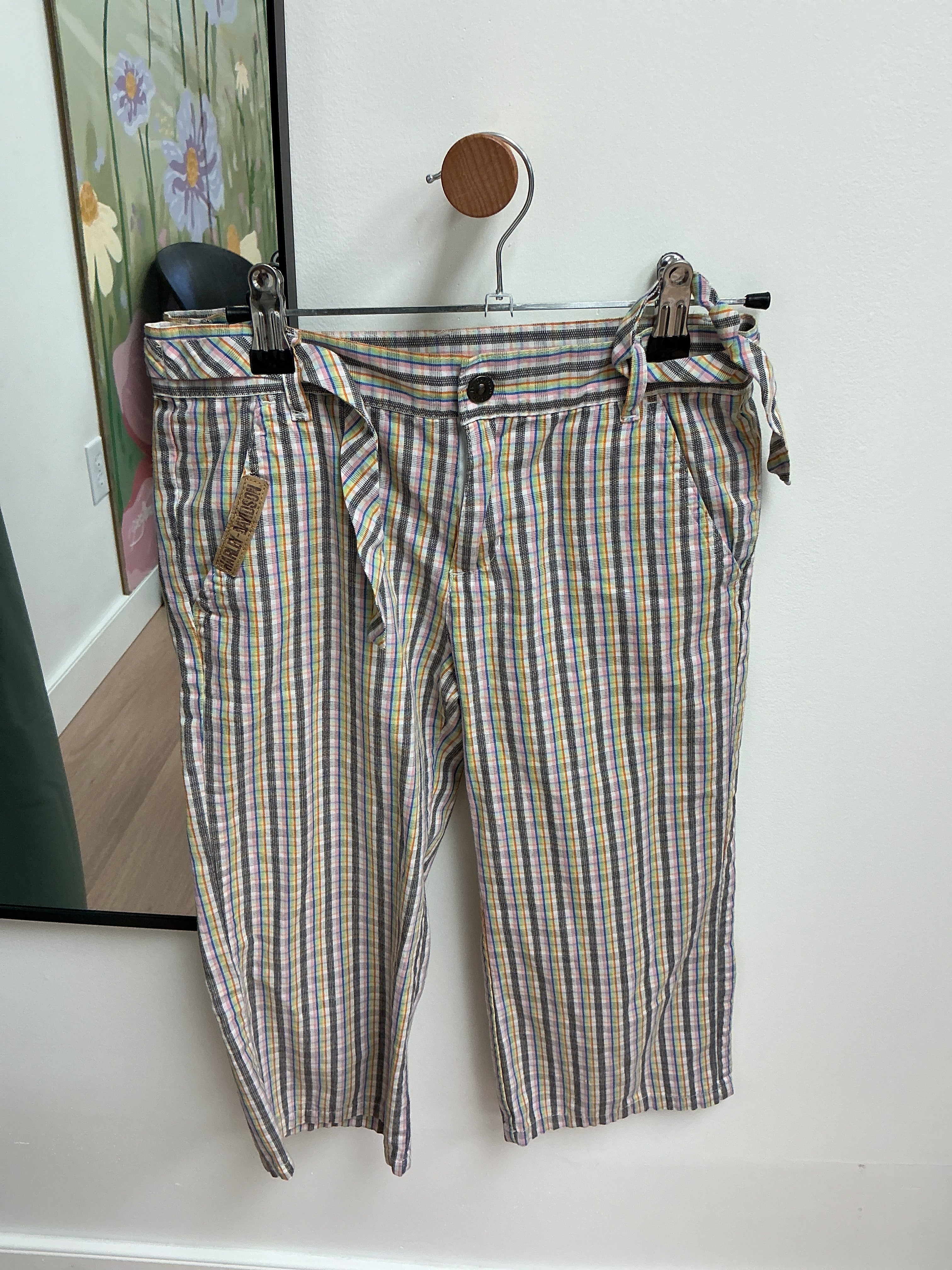 Harley-Davidson rainbow plaid capris 10Y