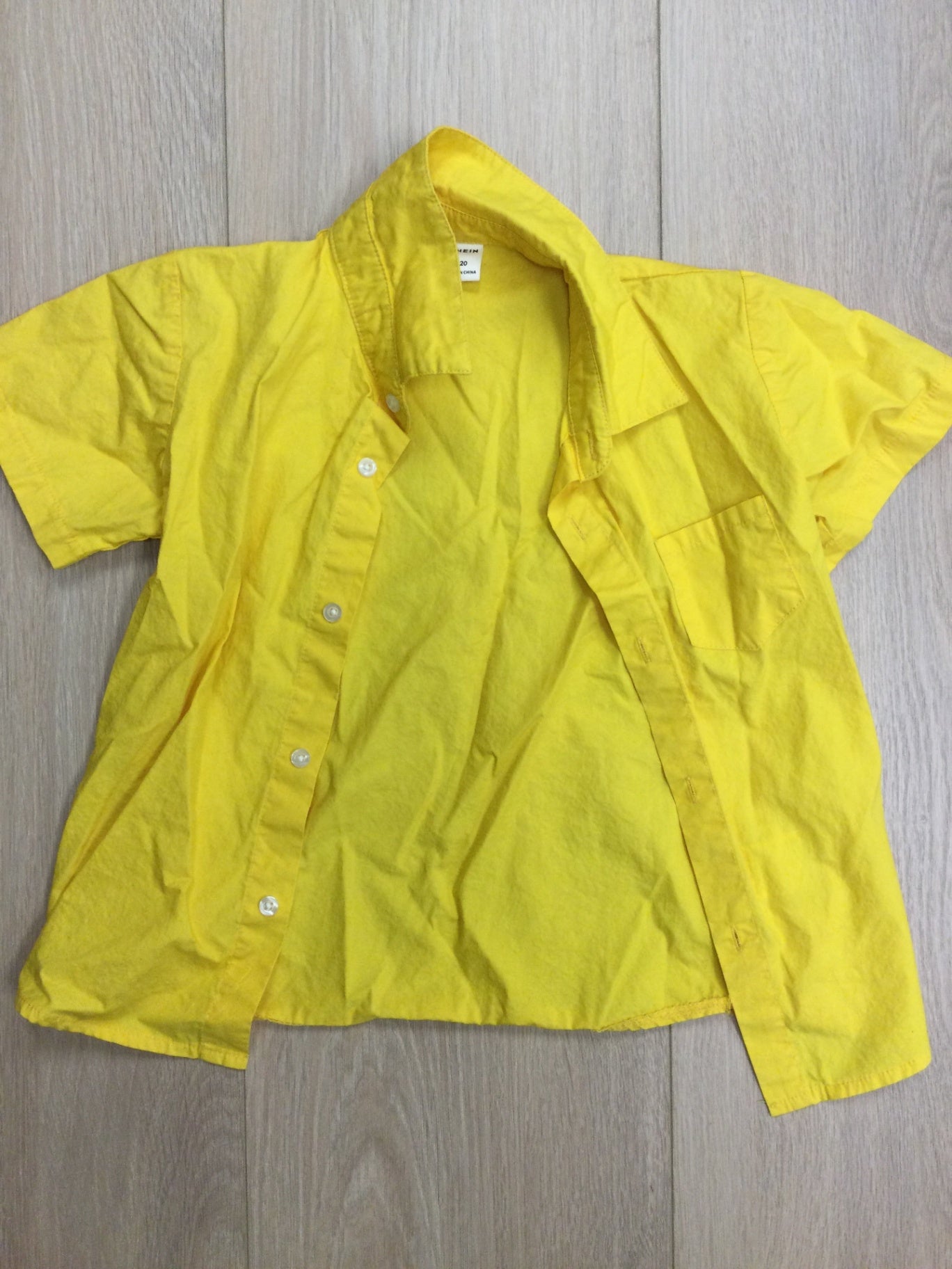 Shein yellow button up Tshirt 5-6Y