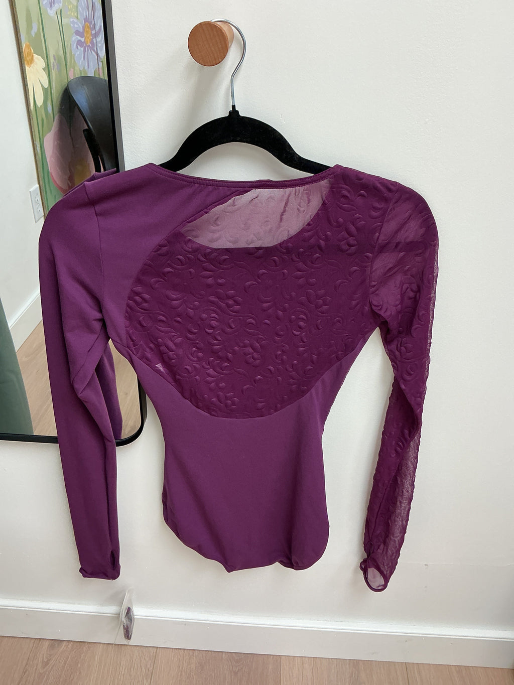 NWT Capezio purple dance bodysuit size S