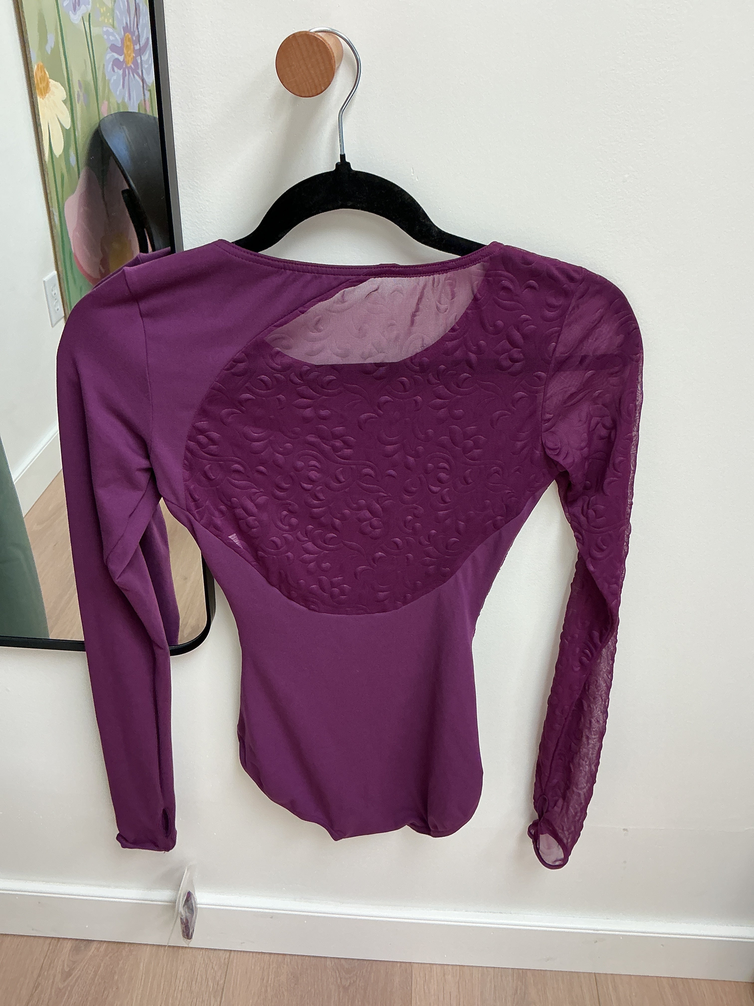 NWT Capezio purple dance bodysuit size S