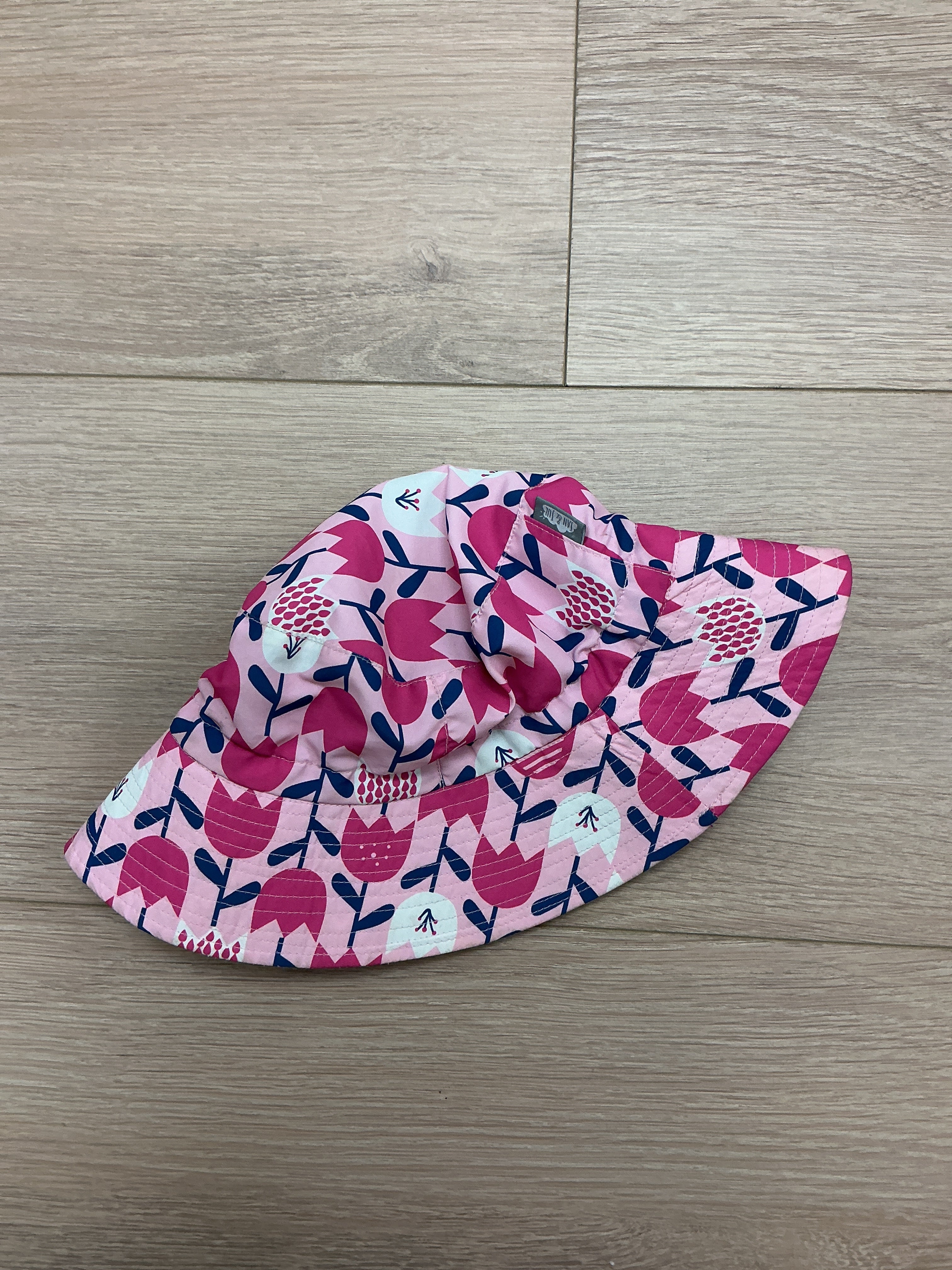 Jan & Jul flower pink bucket hat size 2-5Y