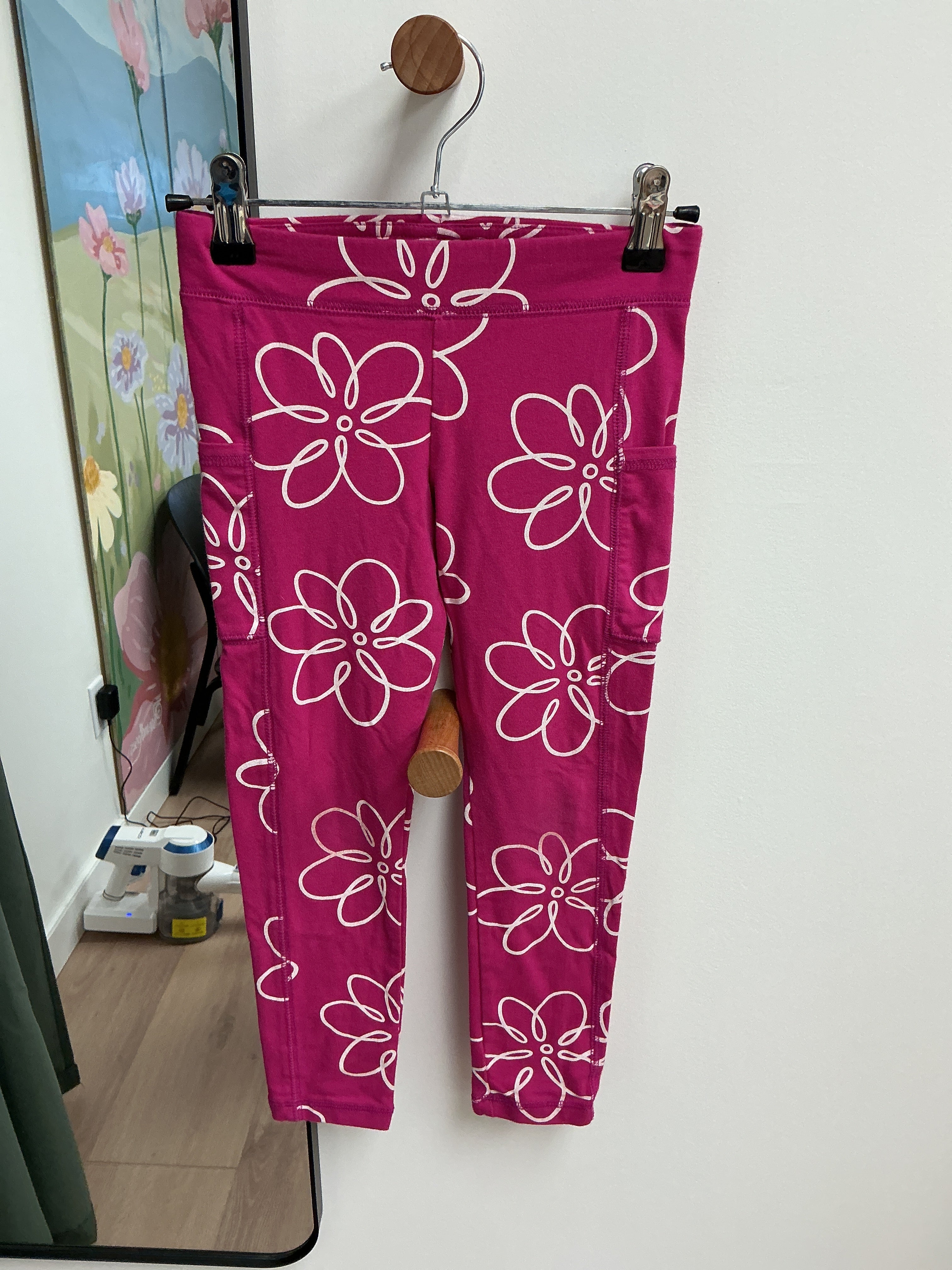 Carters pink flower leggings 7