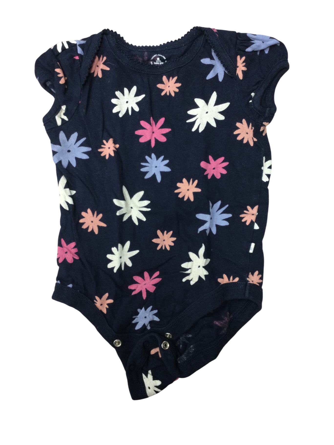 Baby Gap Baby Bodysuit 12-18M Navy with Floral