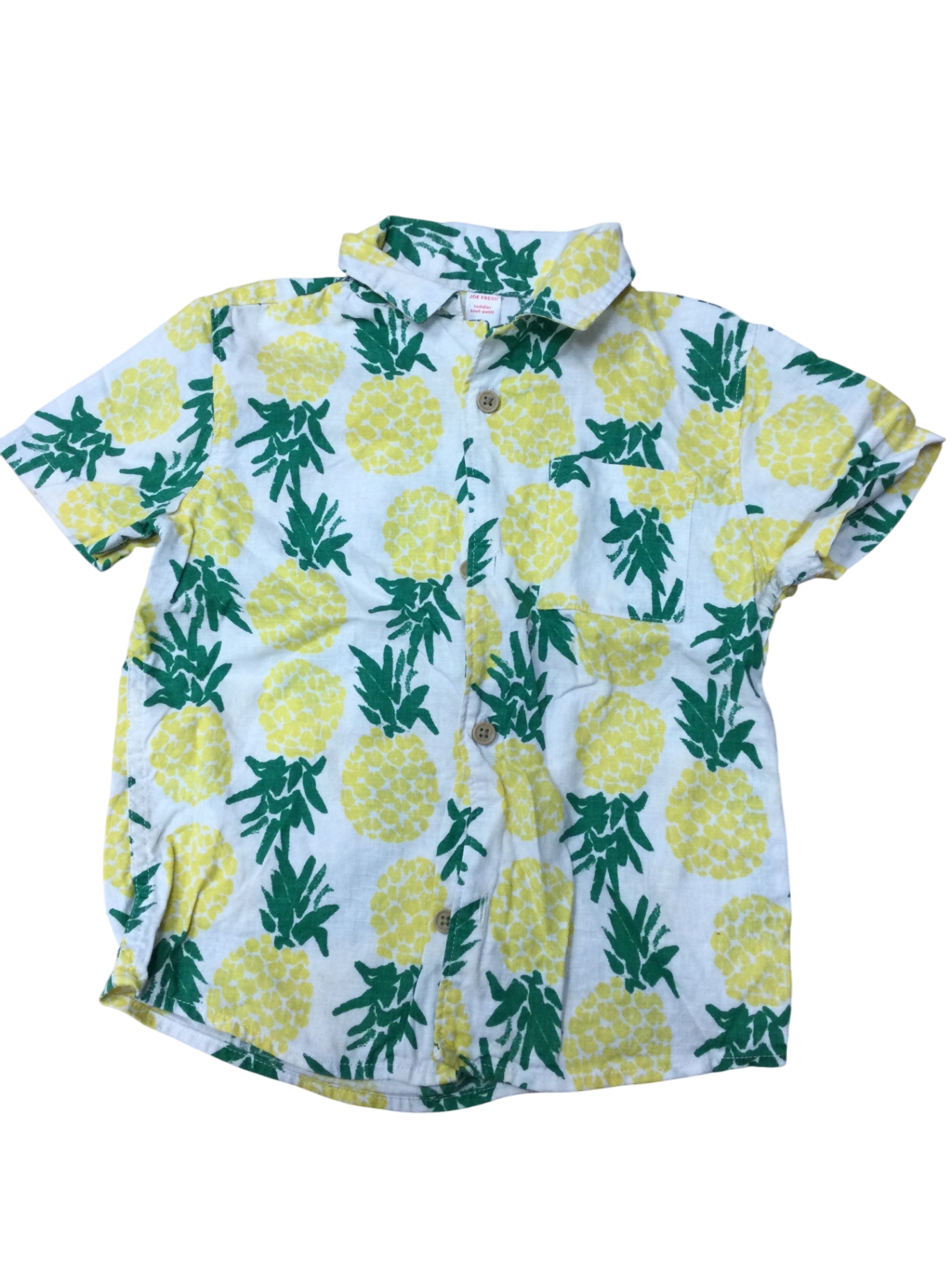 Joe Fresh Button Up TShirt 4Y Pineapples