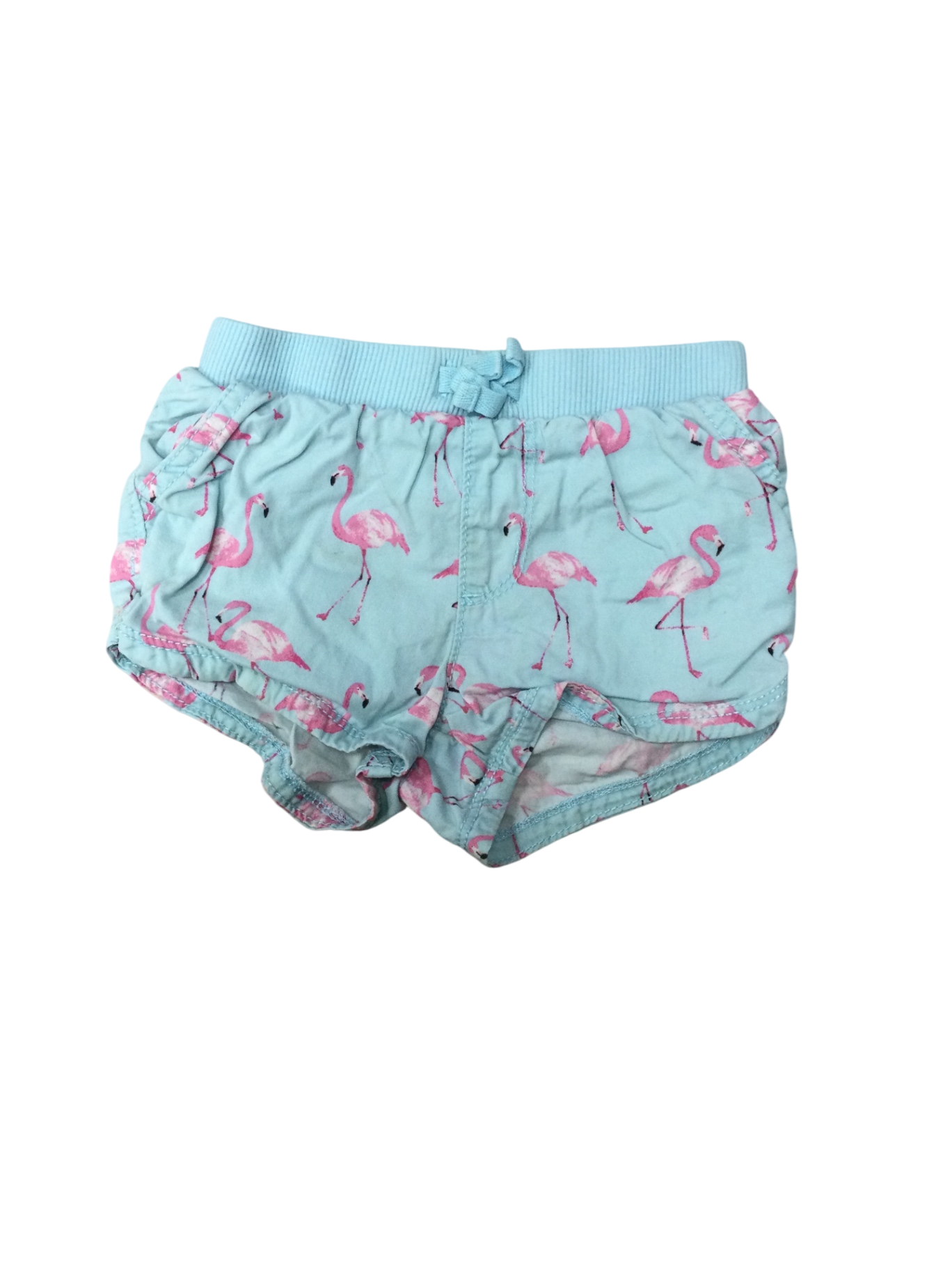 Children's Place Baby Shorts 12-18M Light Blue Flamingos