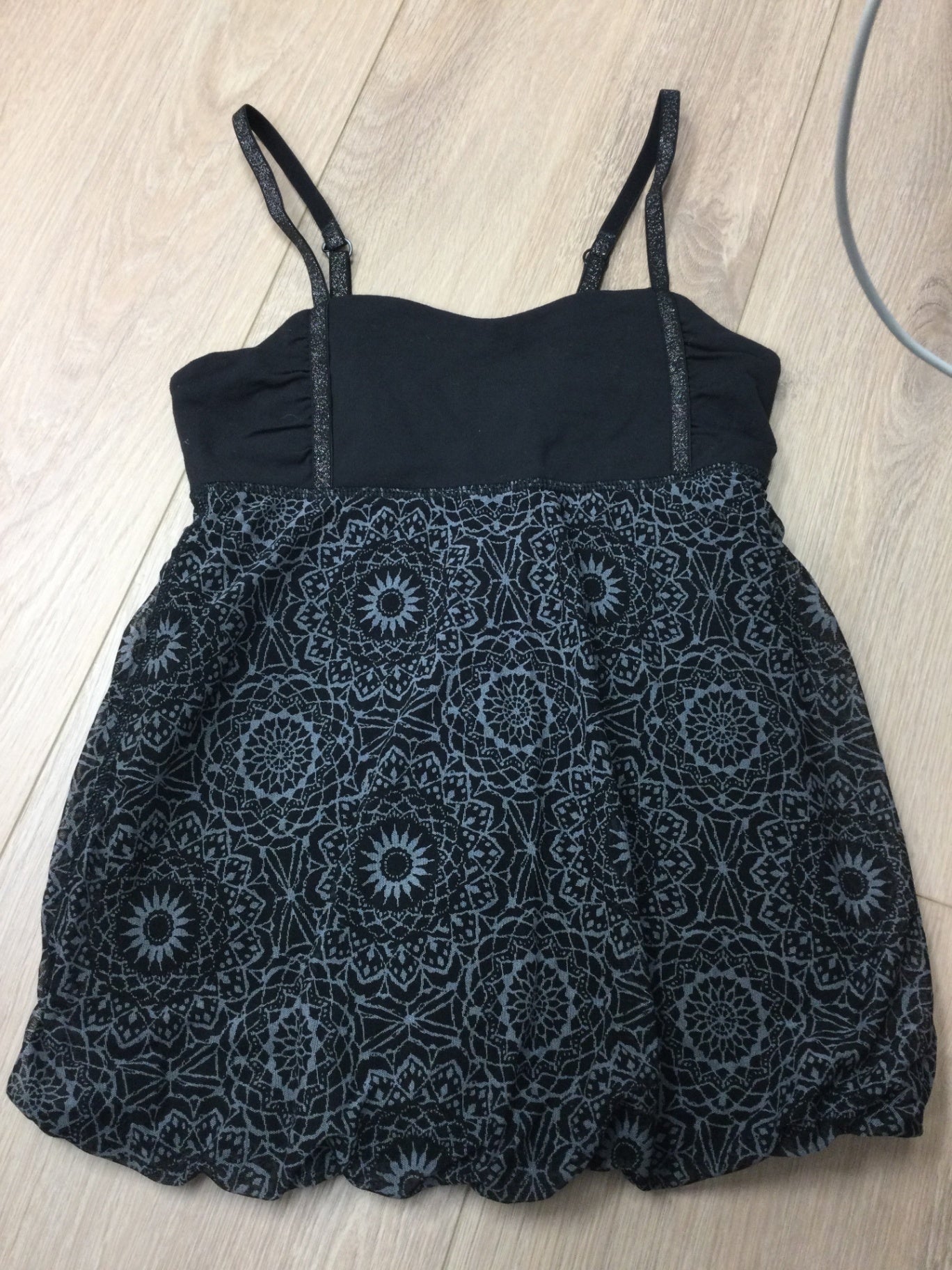 Ivivva black patterned lined tanktop 10Y