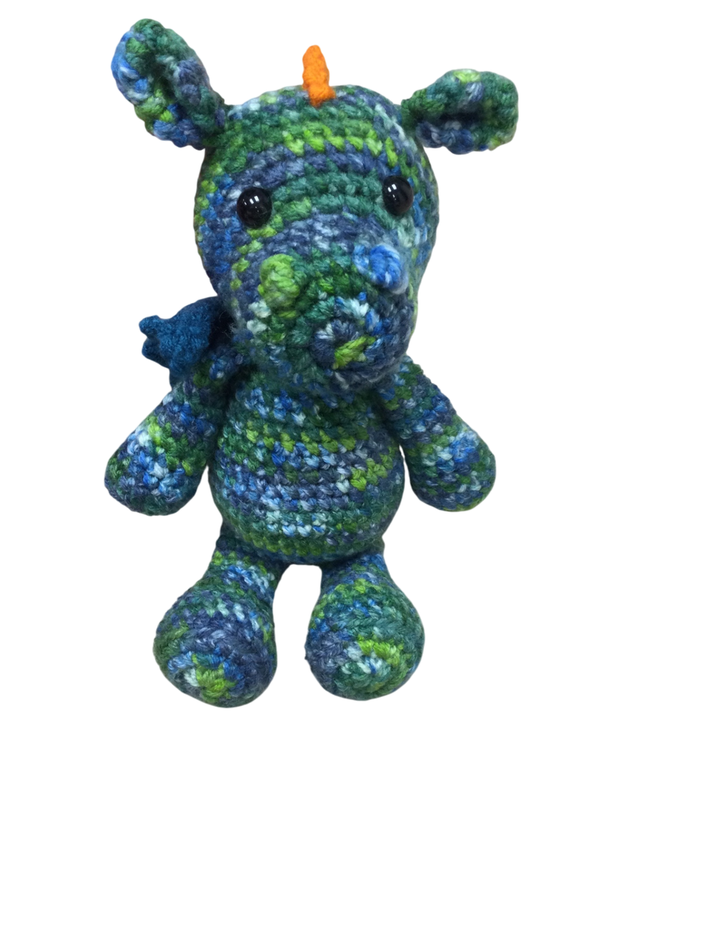 Yarnlings Dragon Green, orange and blue