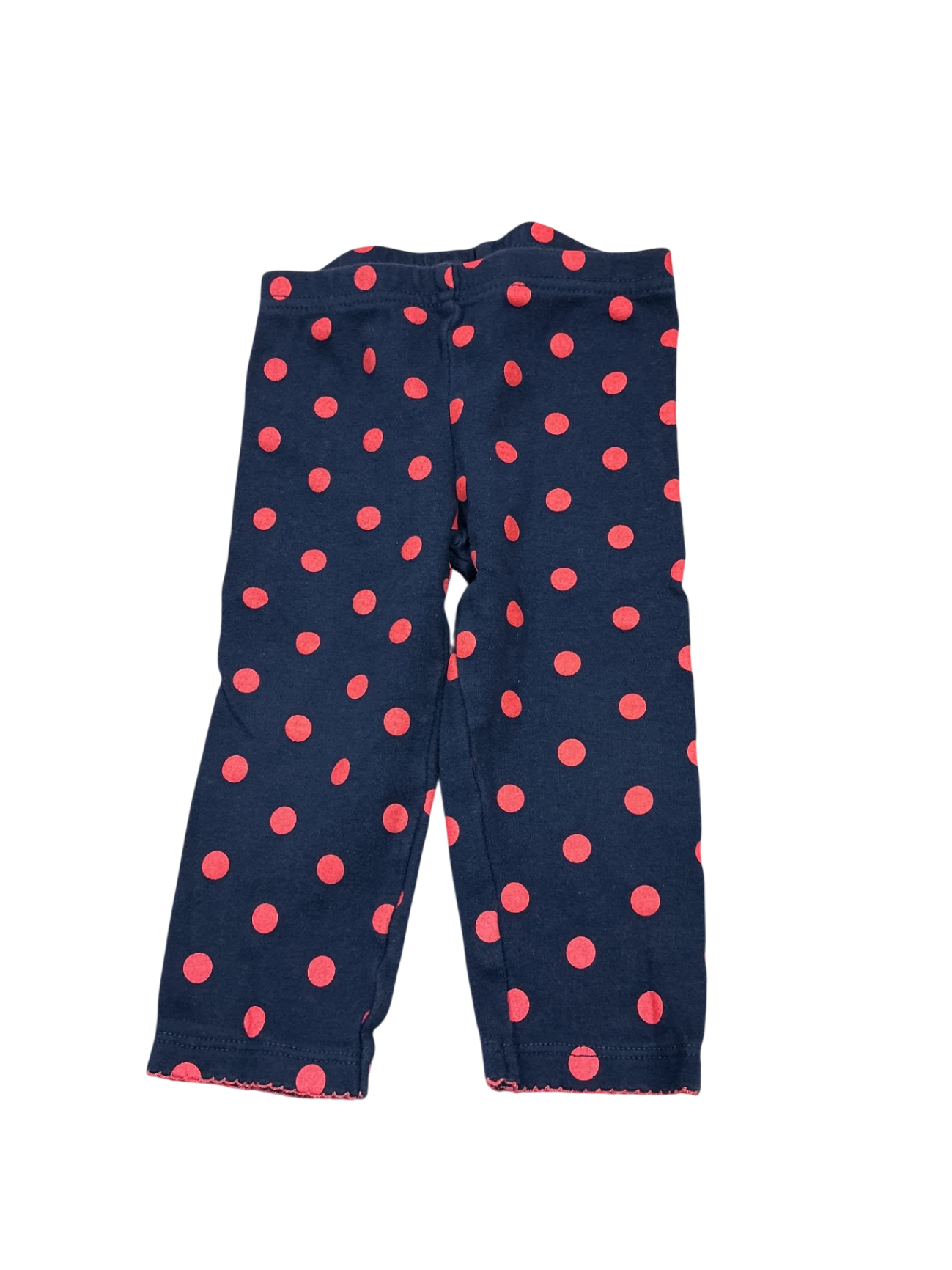 Carter's Baby Pants 6-12M Navy blue with pink polka dots
