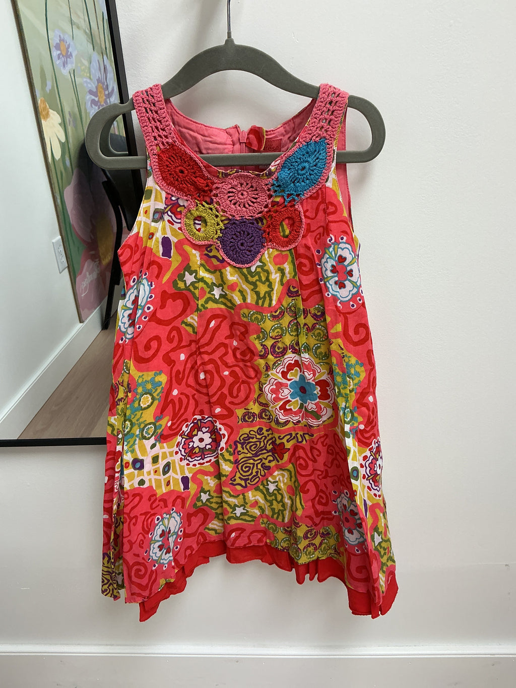 Marese pink colourful dress 6T