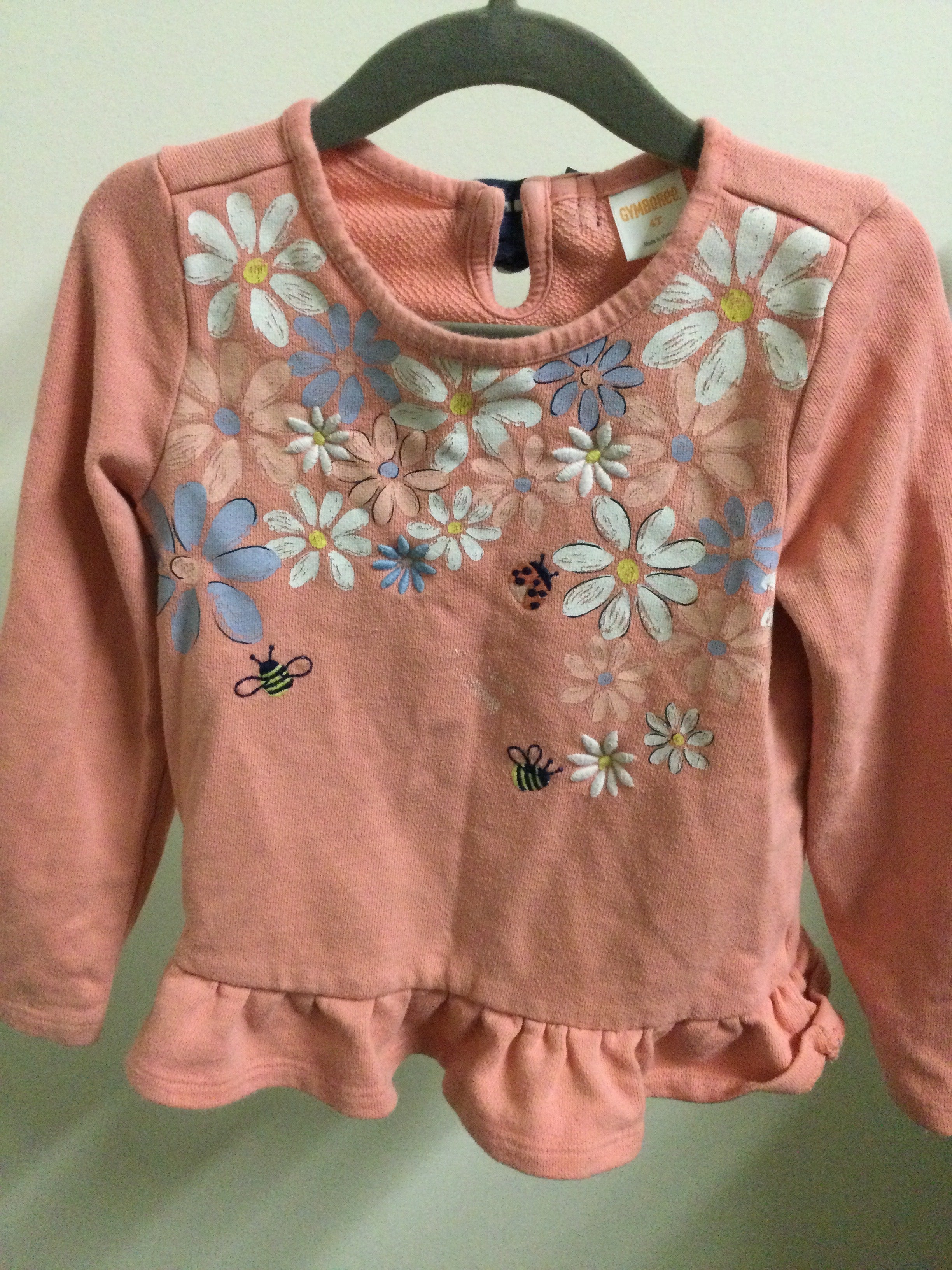 Gymboree pink floral longsleeve 4Y