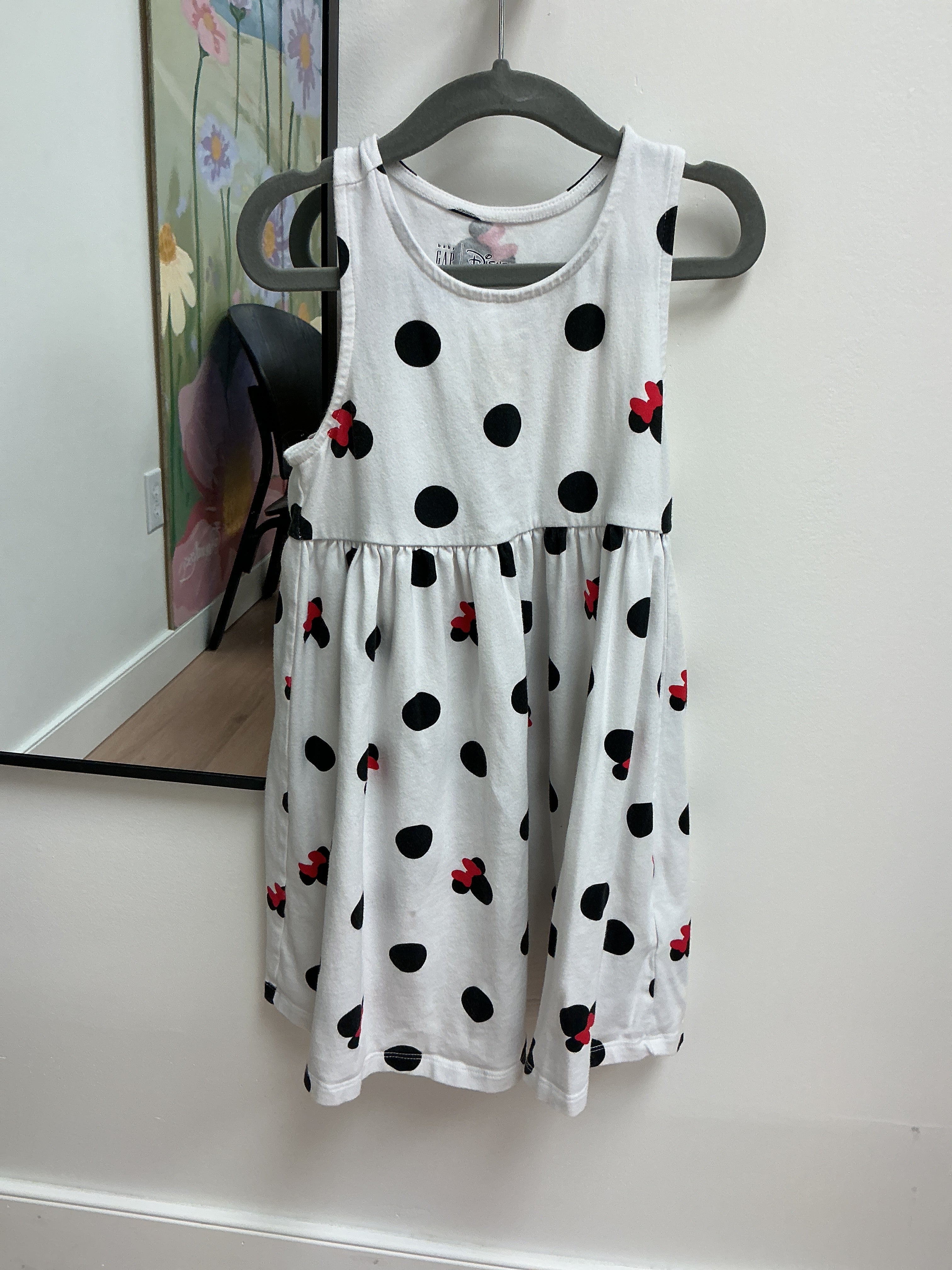 Gap/Disney white polka dot Minnie Mouse dress 5Y
