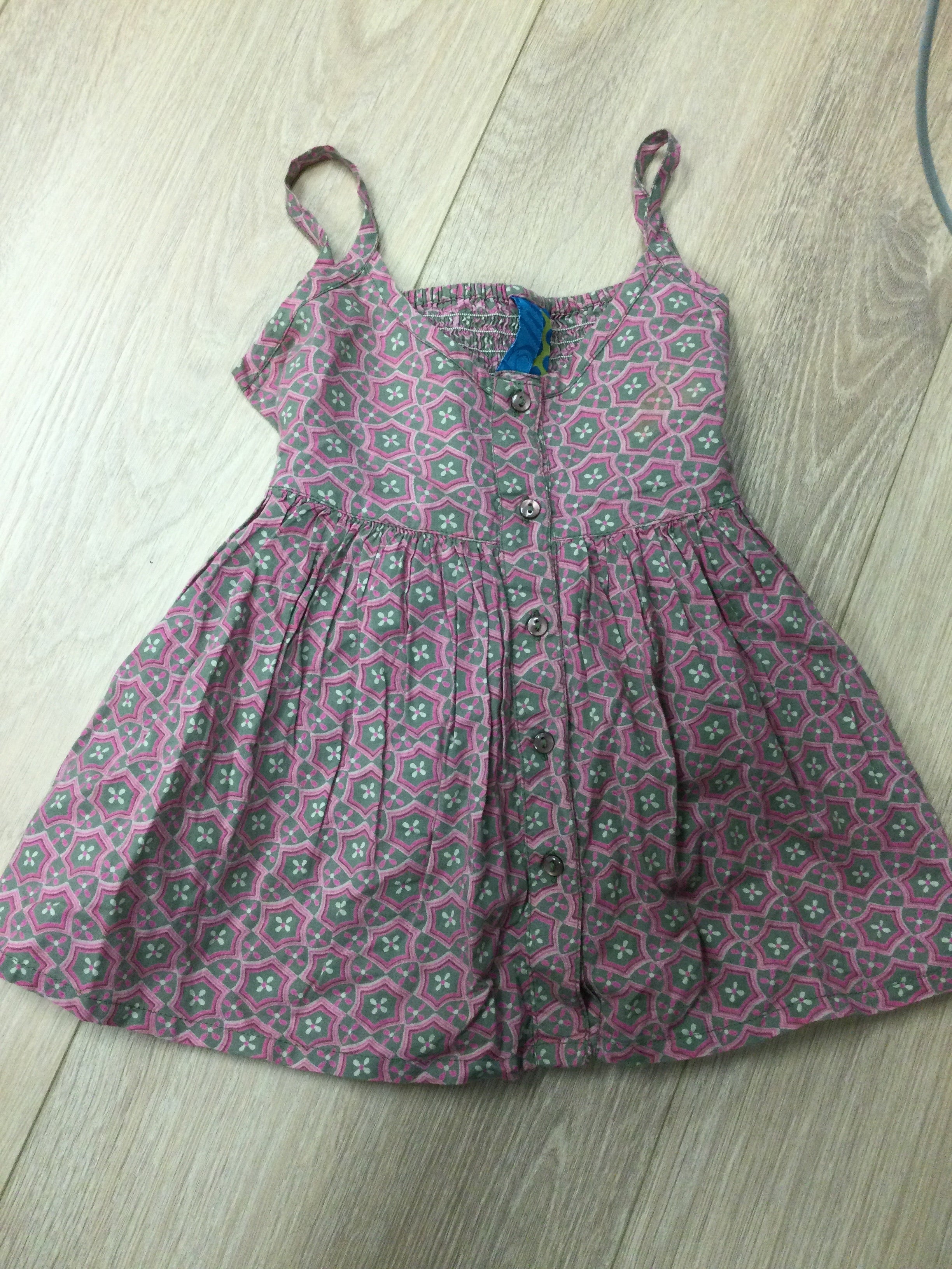 Blu pink patterned dress 6Y