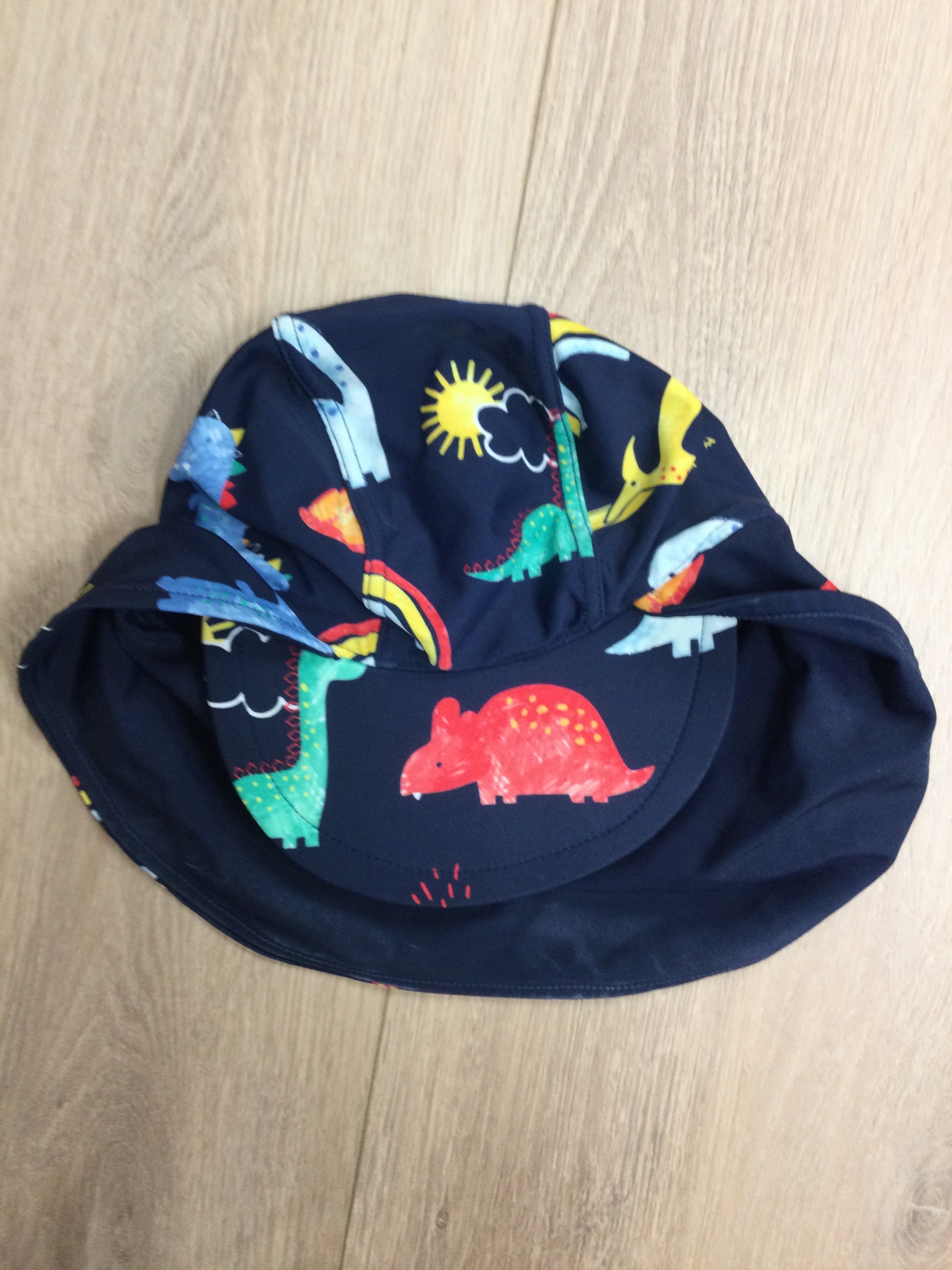 Navy dinosaur beach hat 6-12M