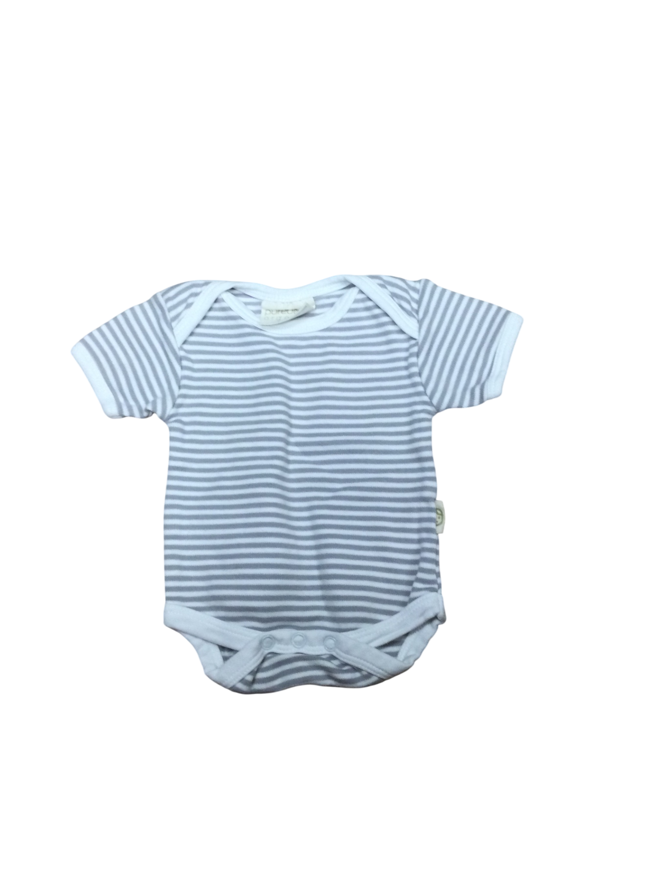 Pureborn organic Baby Bodysuit 0-3M Gray and White