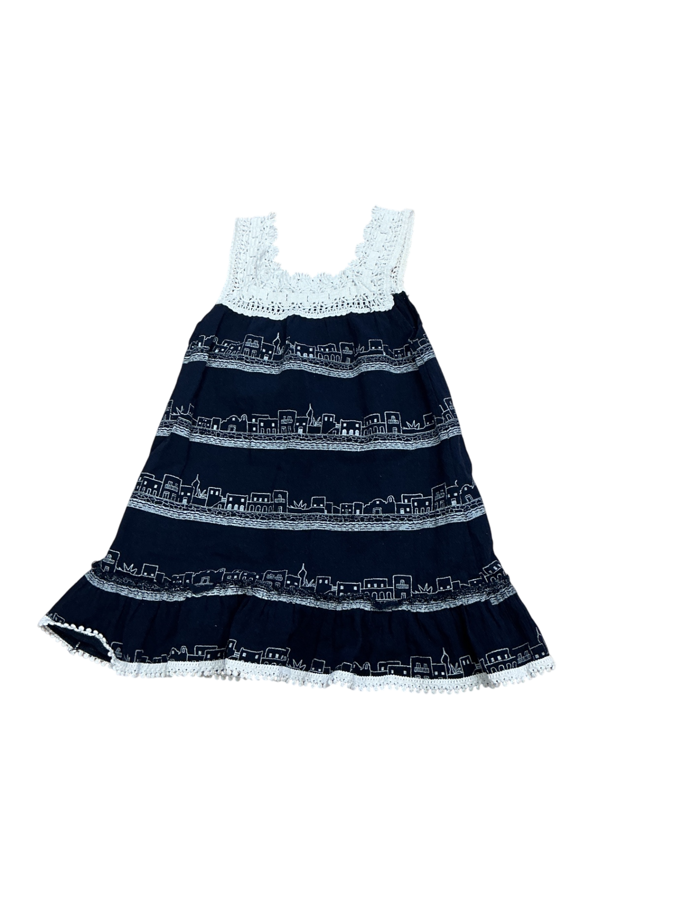 Dress 3-4Y Navy blue and white
