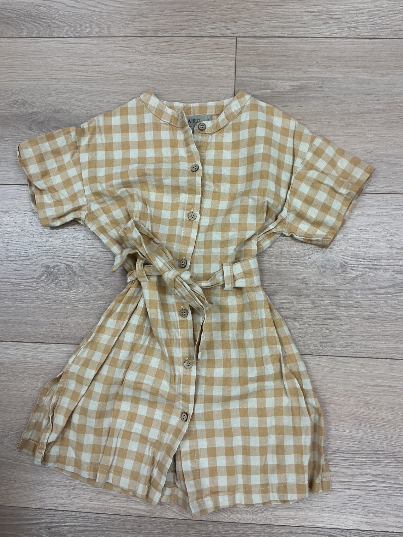 Wheat Dress 5T Beige and white