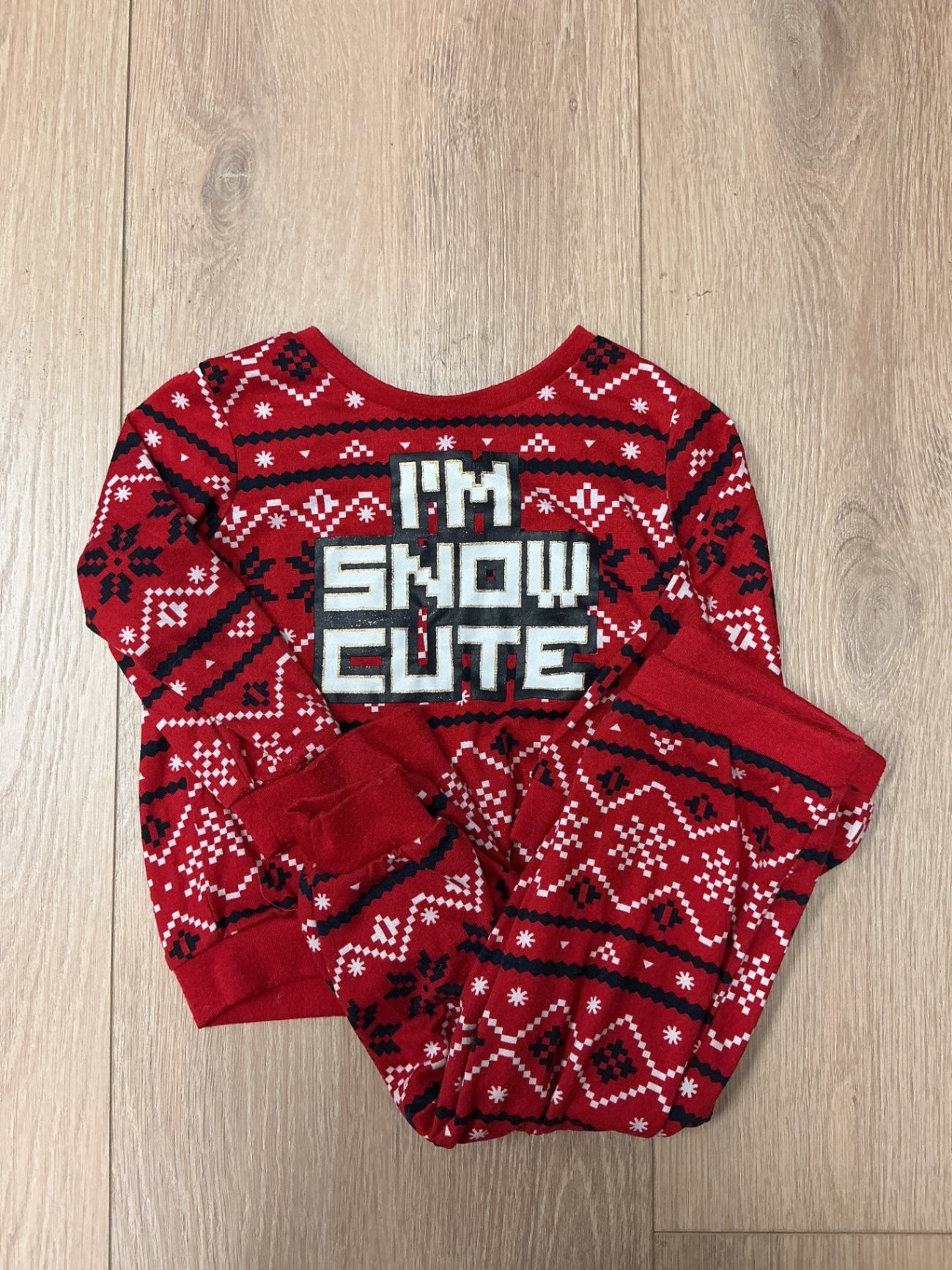 George Pajama set snow cute 6-12M Red