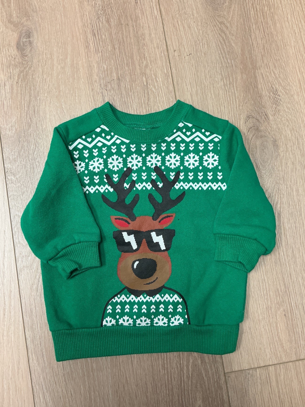 Carter's Sweater 3M Green with reindeer