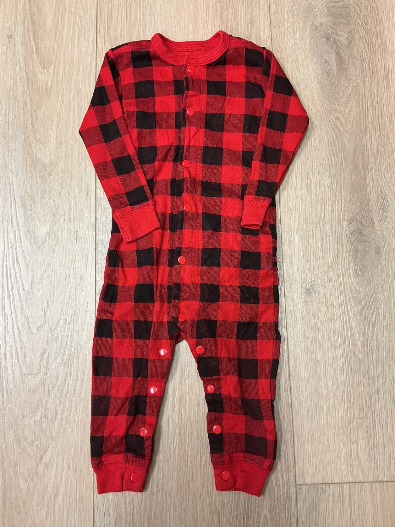 Hatley Pajamas 12-18M Red and Black w moose