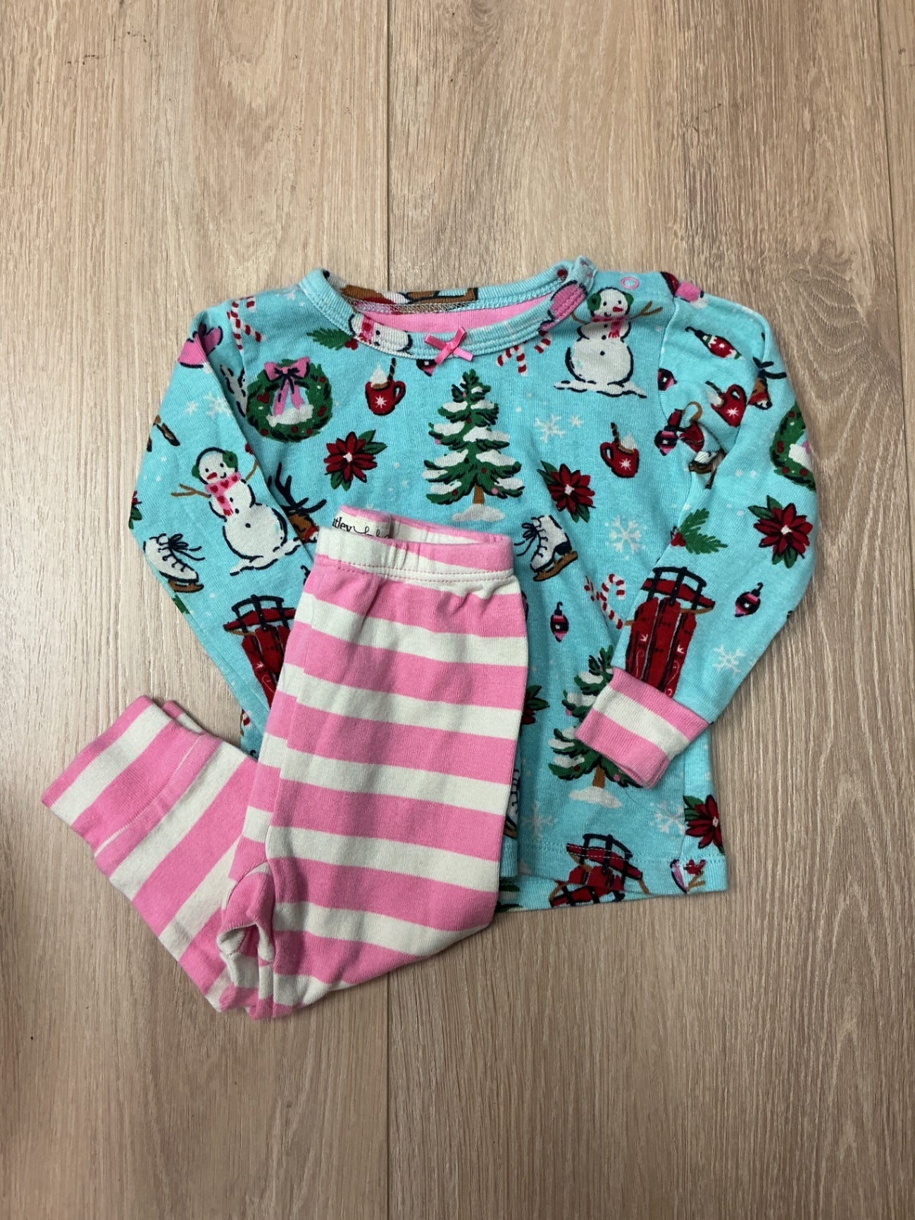 Hatley Pjs 2pcs 18-24M Blue, Pink,White