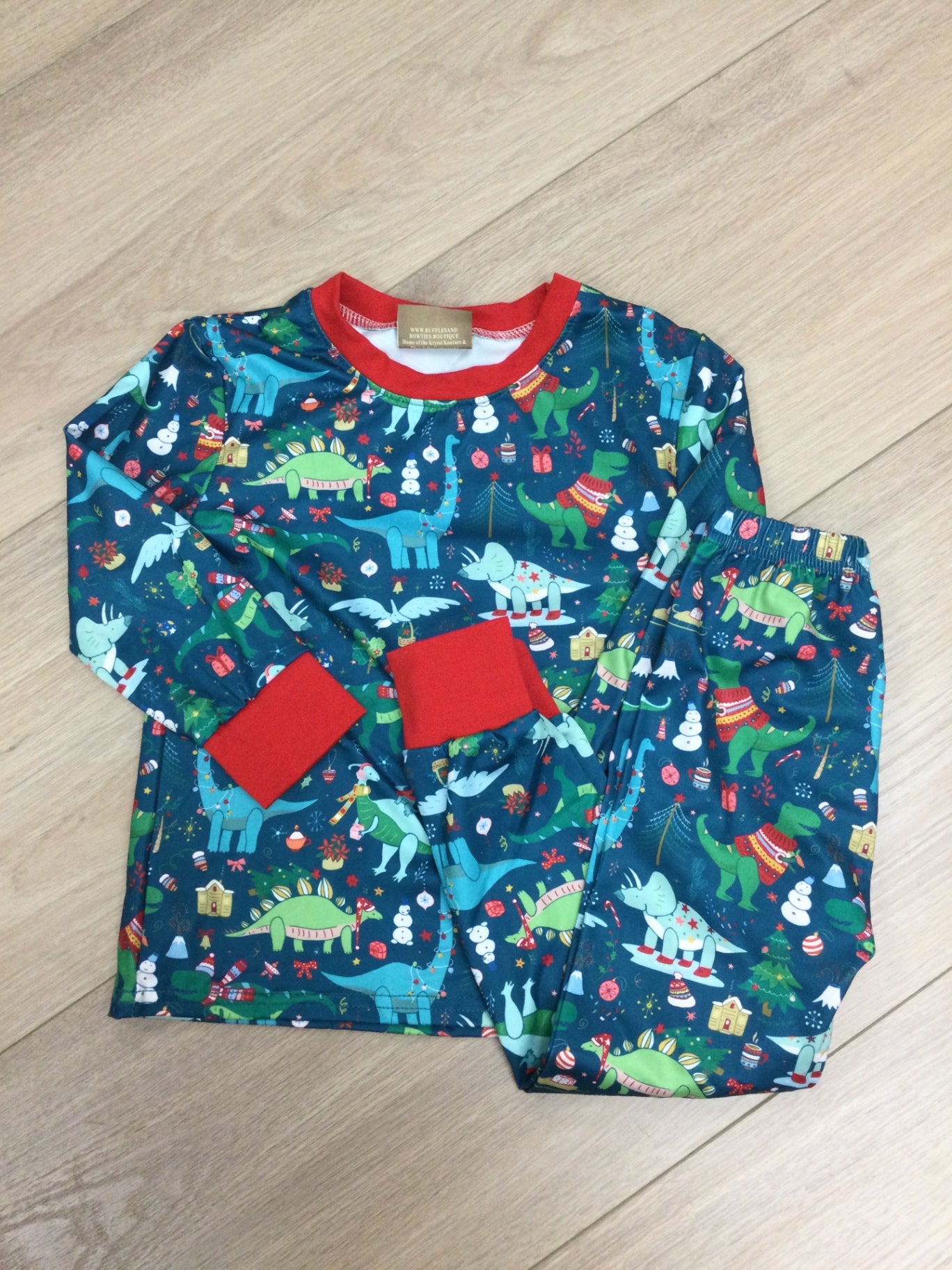 Theo & Me Pajama set 12-24M Christmas Dinos